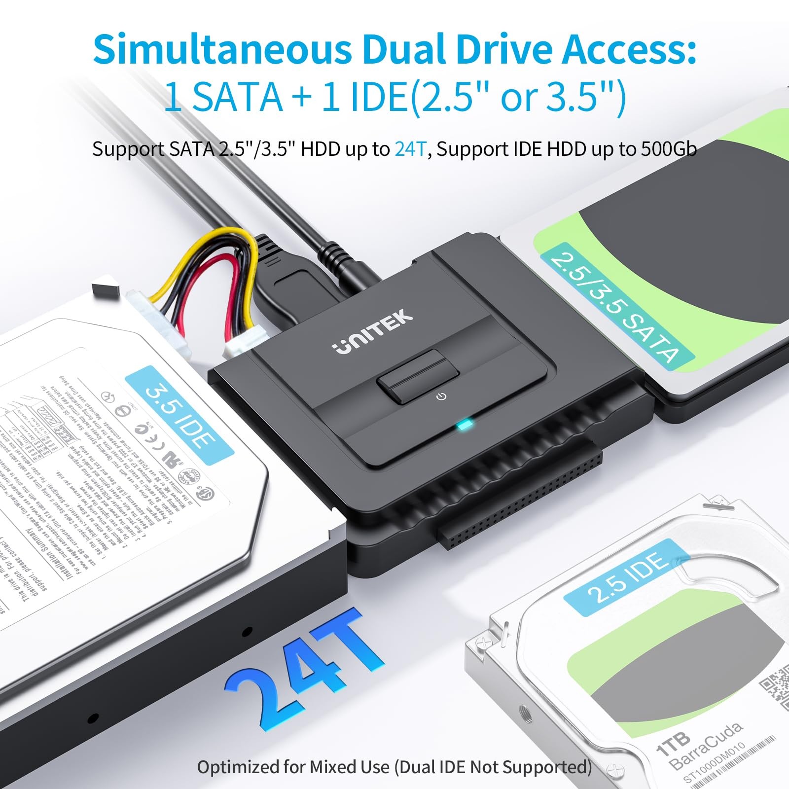 USB 3.0 to IDE and SATA Converter External Hard Drive Adapter Kit for Univers…