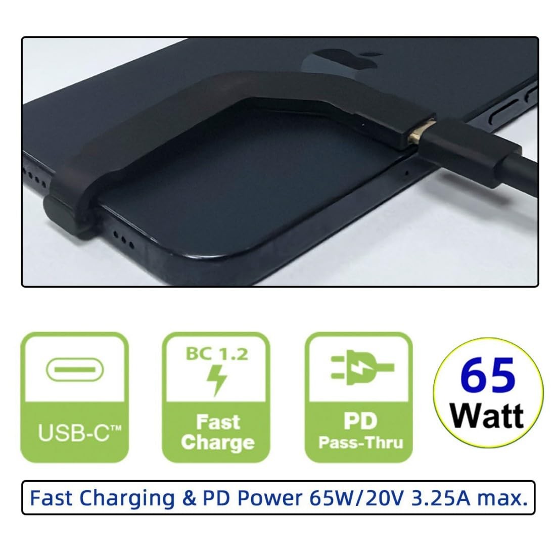 chenyang 2.76 Inch USB C Short Flat Cable,USB 2.0 Type C inches, Black
