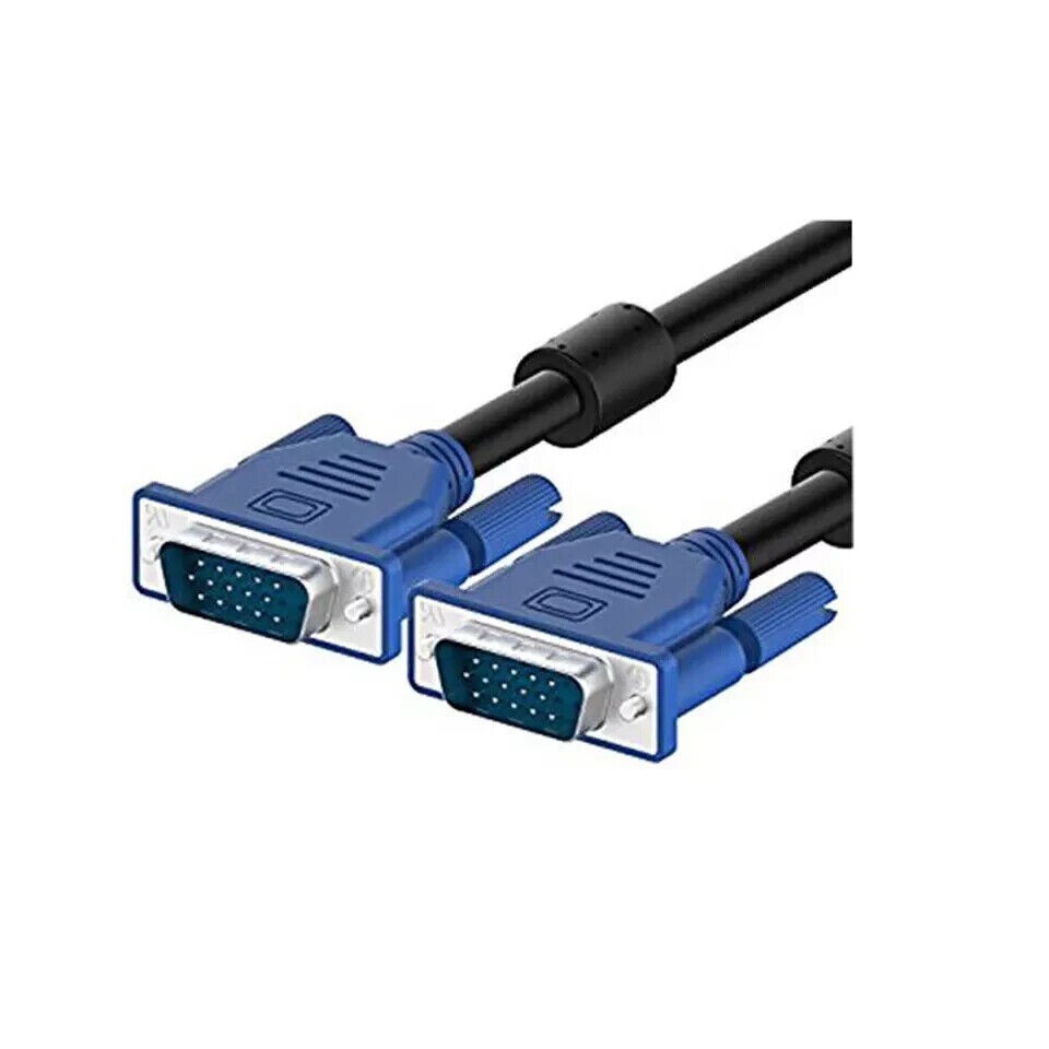 Lot of 100 VGA to VGA Cable 5ft 1080p HD Male to Male Monitor Laptop PC Computer