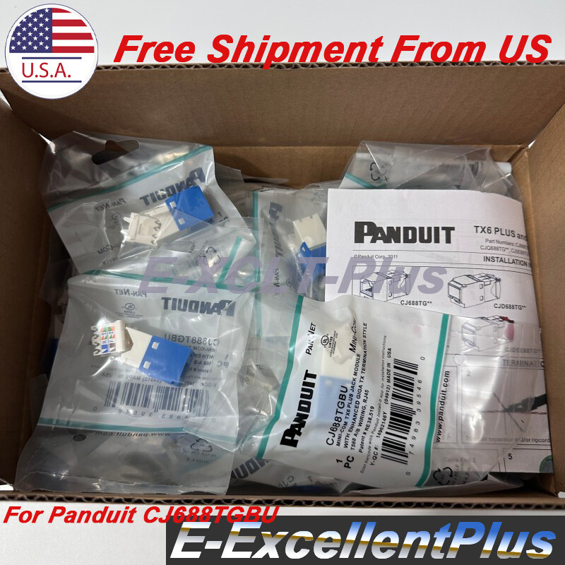 50X For Panduit CJ688TGBU Giga TX Cat6 8 Position 8Wire RJ45 Network Jack Module