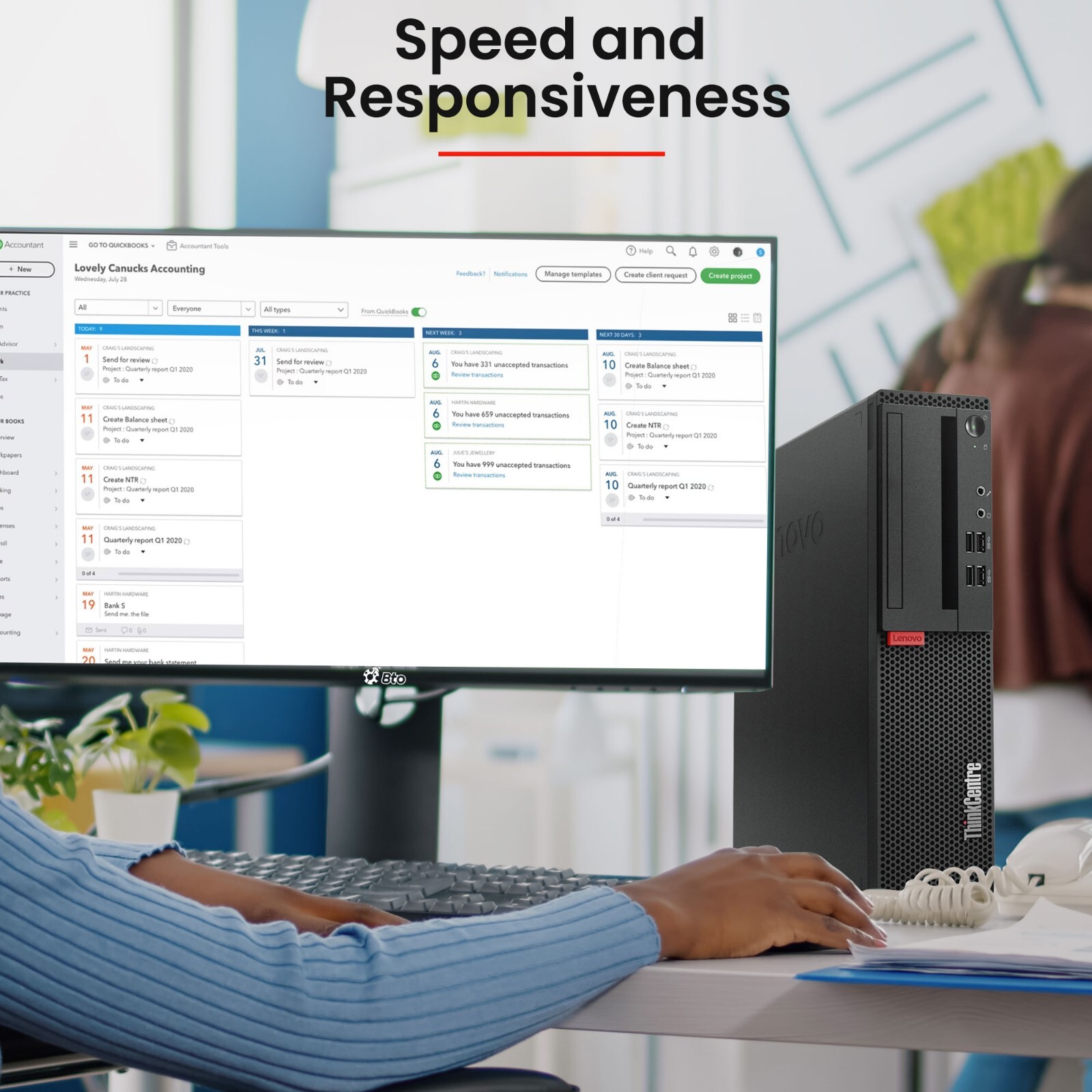 Lenovo ThinkCentre SFF Desktop PC i5-8th 16GB Ram 256GB SSD Built-in Wi-Fi Win11