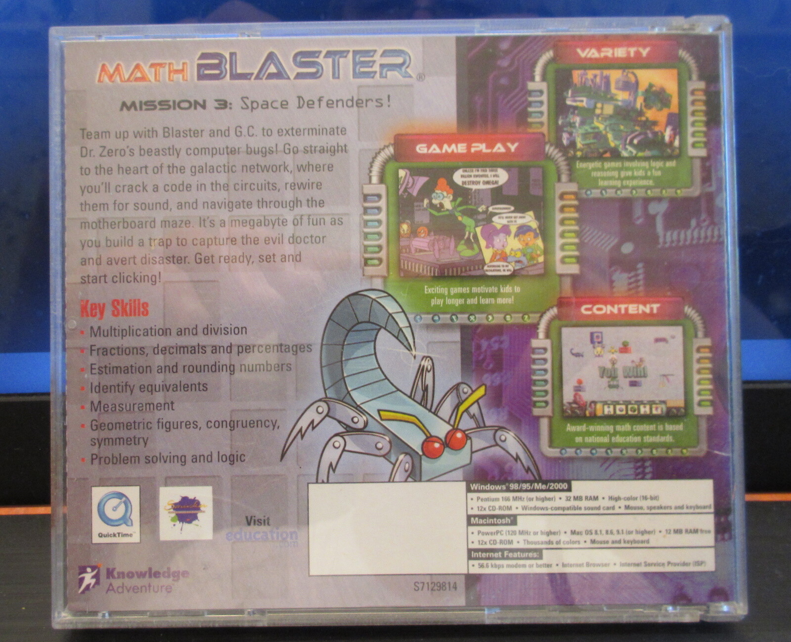Math Blaster “Mission 3: Space Defenders, Ages 8-9” – Windows or Mac Systems