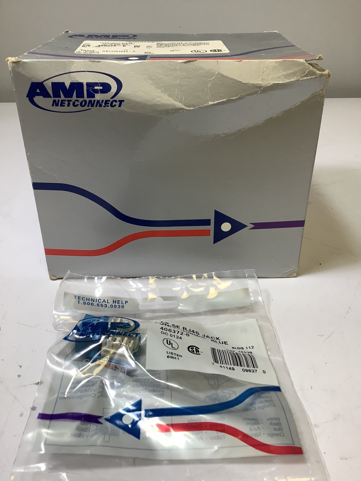 (Lot of 22) AMP Netconnect 406372-6 Universal Wiring Blue CAT 5E RJ45 Jack, F5C