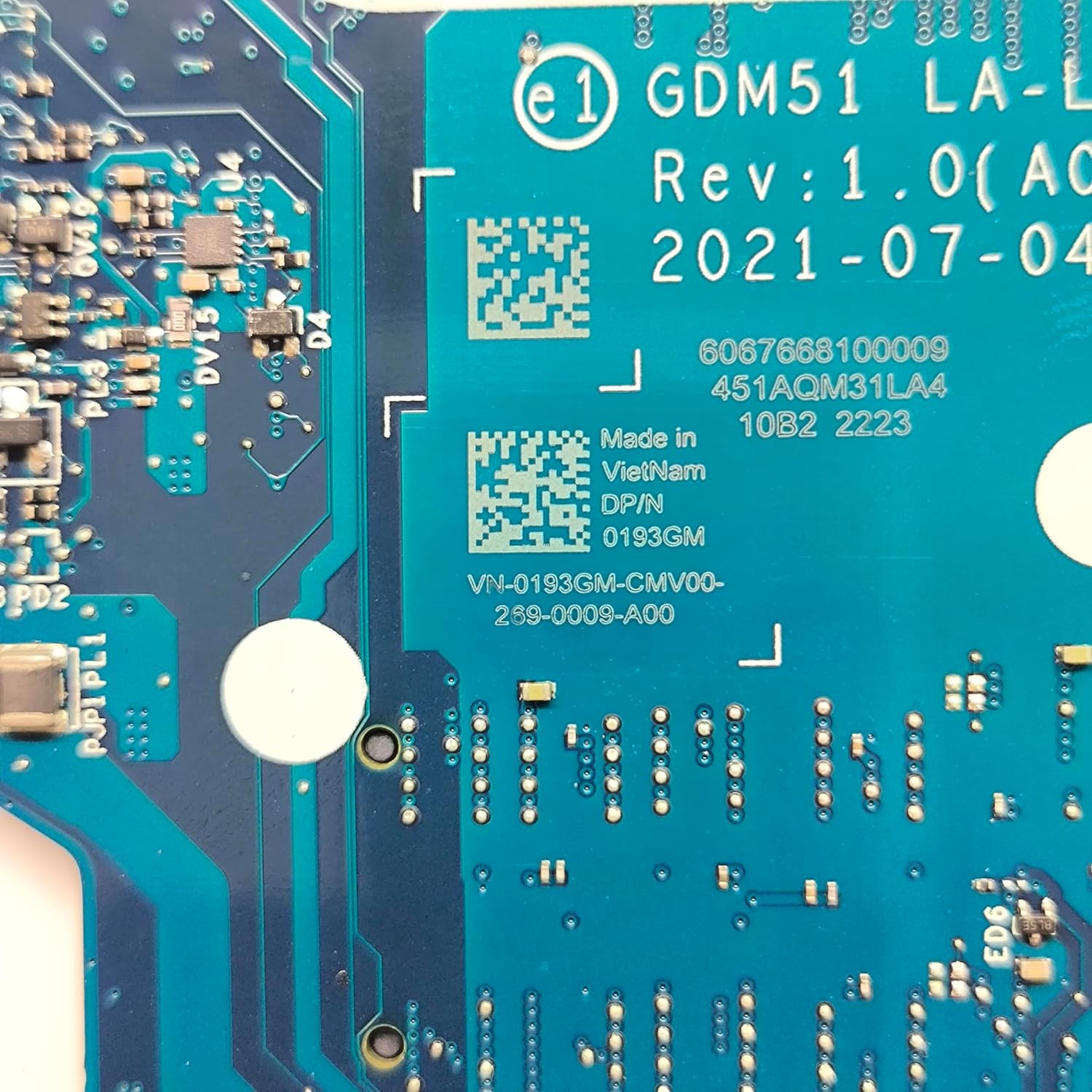 Dell Inspiron 15 3511 Laptop Motherboard Intel i5-1135G7 DDR4 GPU LA-L242P V799W