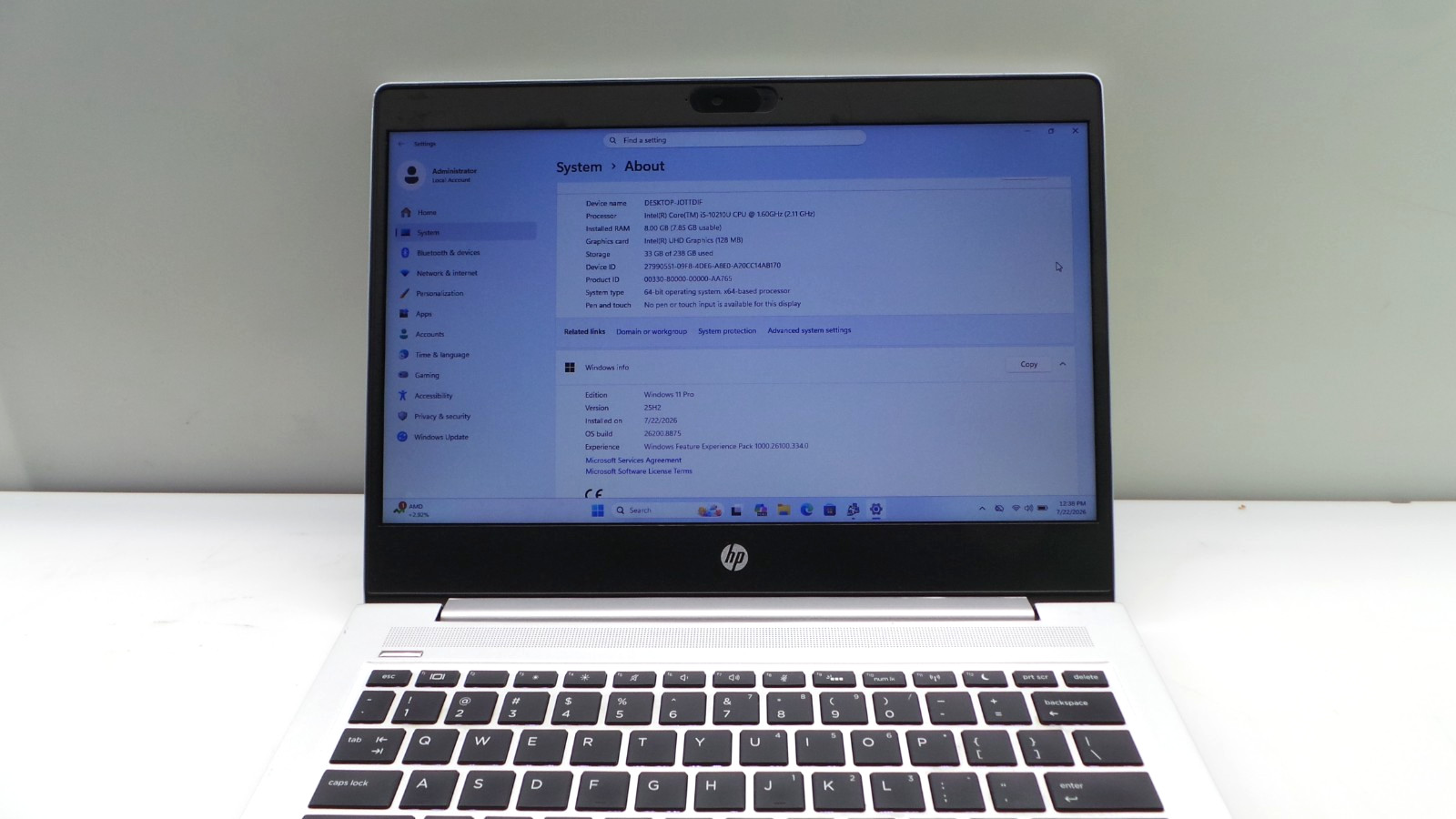 HP ProBook 430 G7 | 14″ | i5-10210U 1.60GHz | 8GB RAM 256GB NVMe | WIN 11 PRO