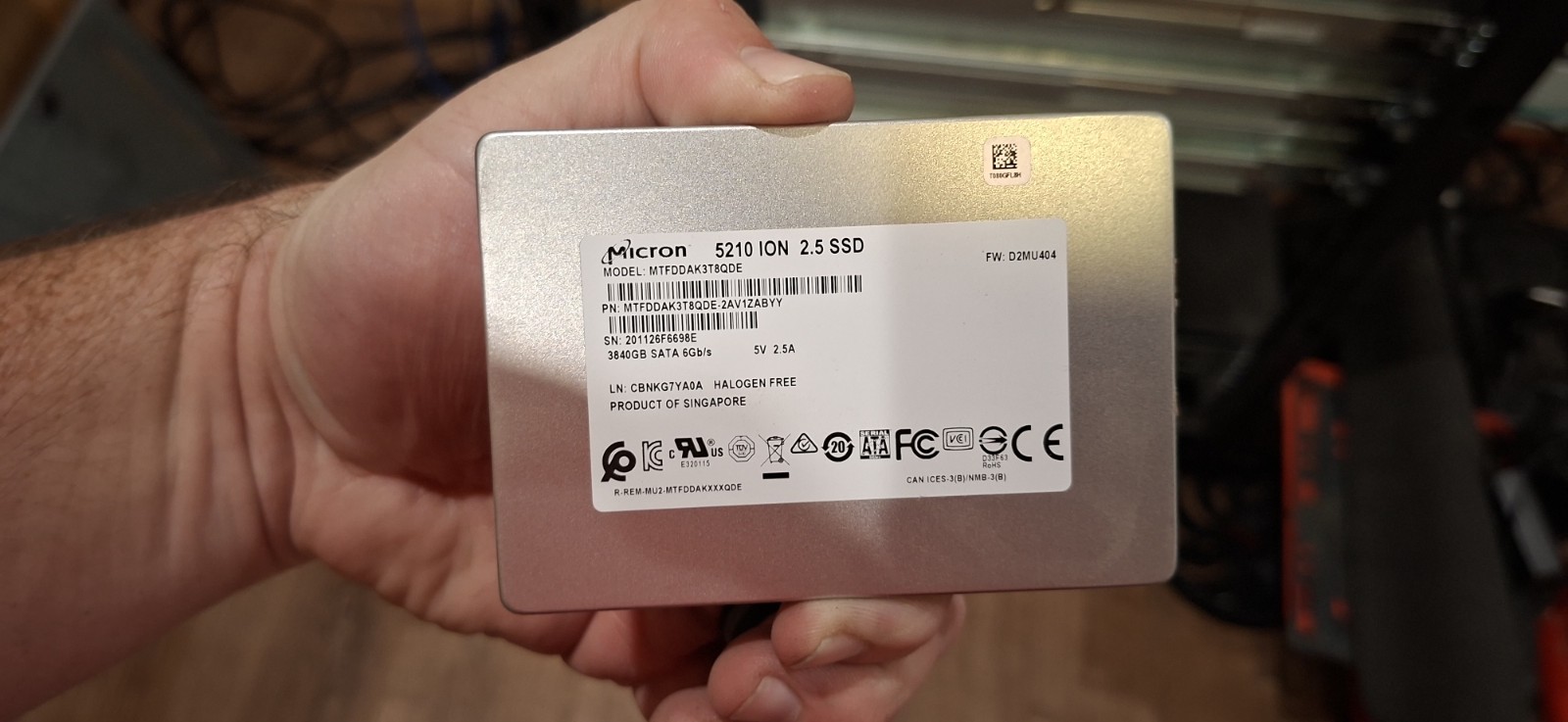 (Lot of 12) Micron 5210 ION 3.84TB SSD MTFDDAK3T8QDE-2AV1ZABY – $225.00/ea