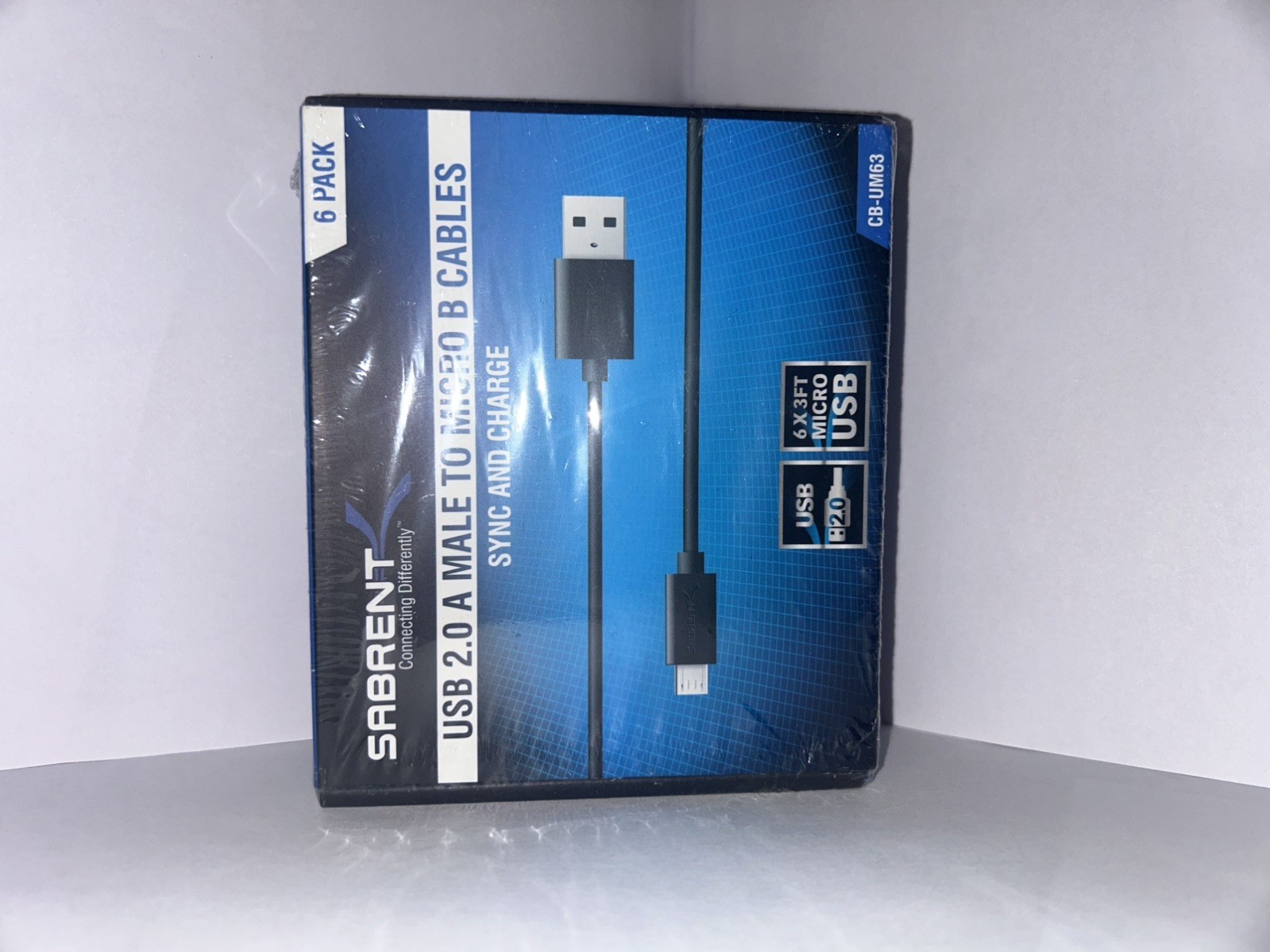 Sabrent 6-Pack 3ft Micro USB Cables High Speed USB 2.0 A Male to MicroB