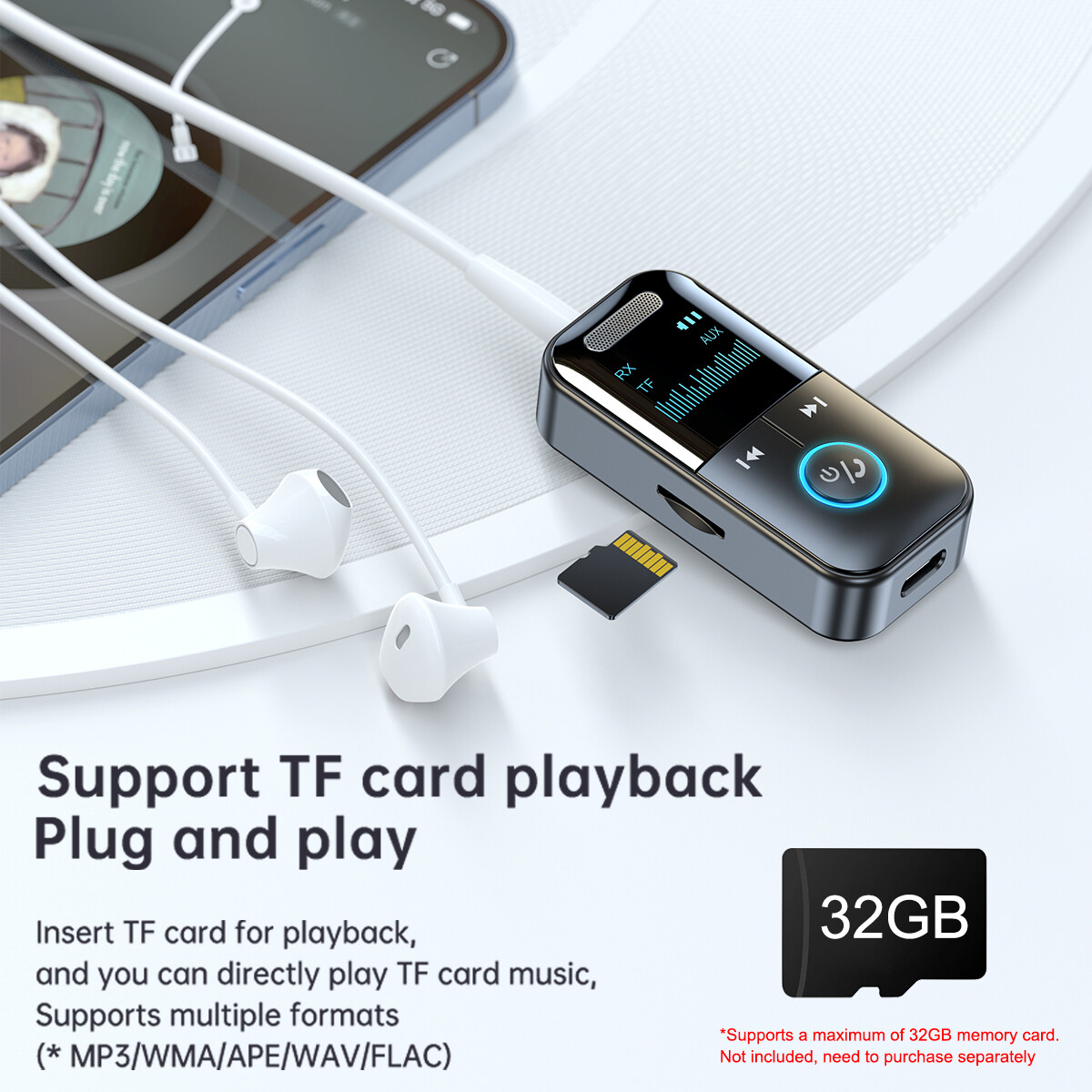 USB Wireless Bluetooth 5.4 Transmitter Receiver for Car Music Audio Aux Adapter