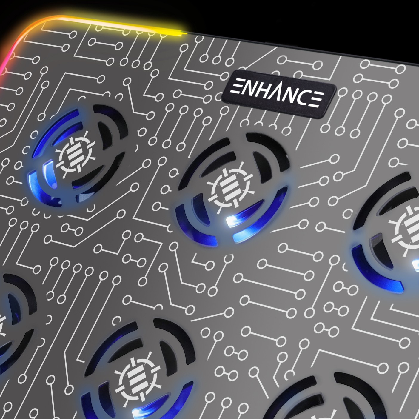 ENHANCE Voltaic 2 Laptop Cooling Pad – Metal Top Cooling Pad with RGB Lighting