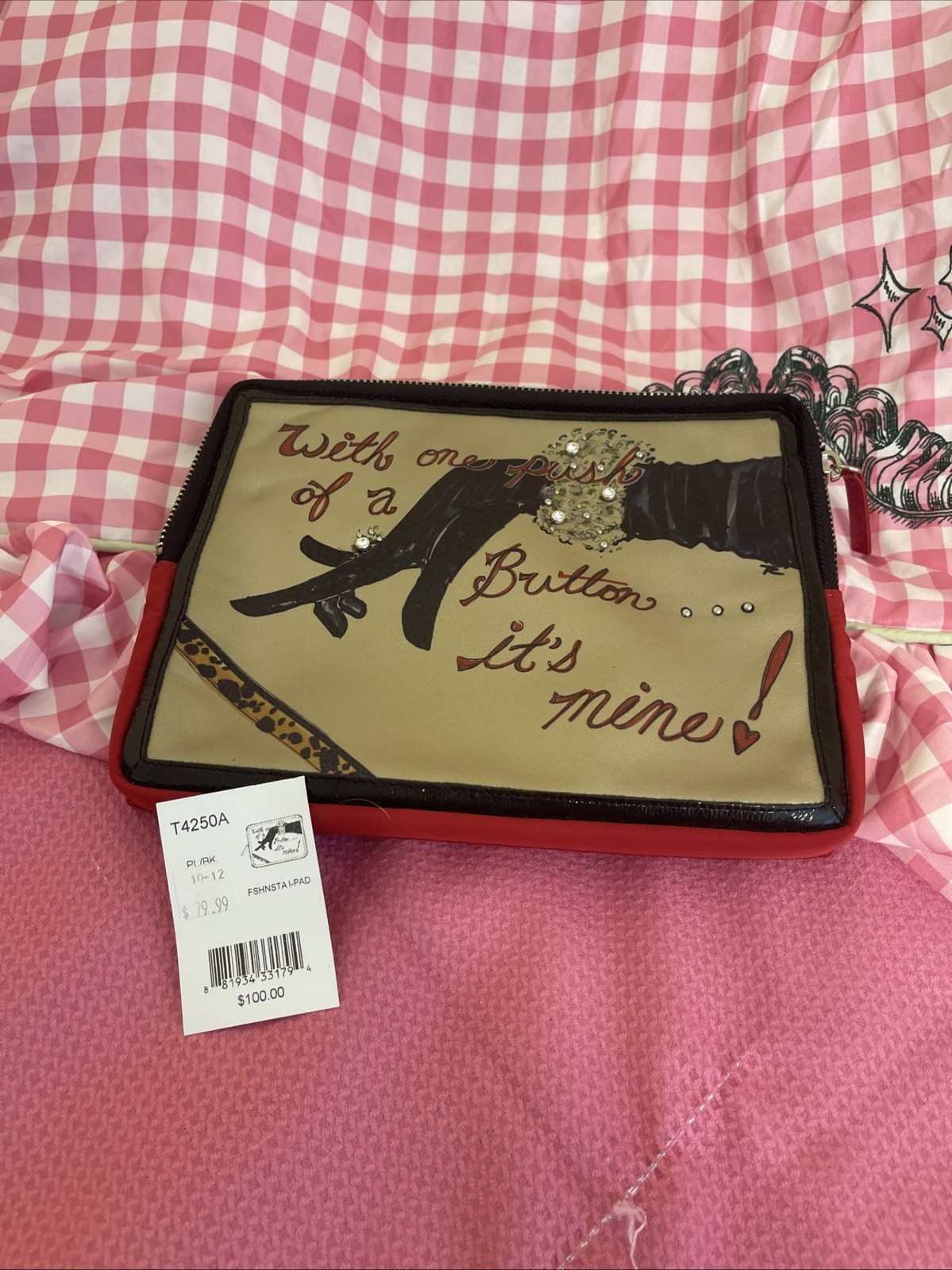 Brighton “With One Push Of A Button It’s Mine” iPad Tablet Sleeve / Pouch USA