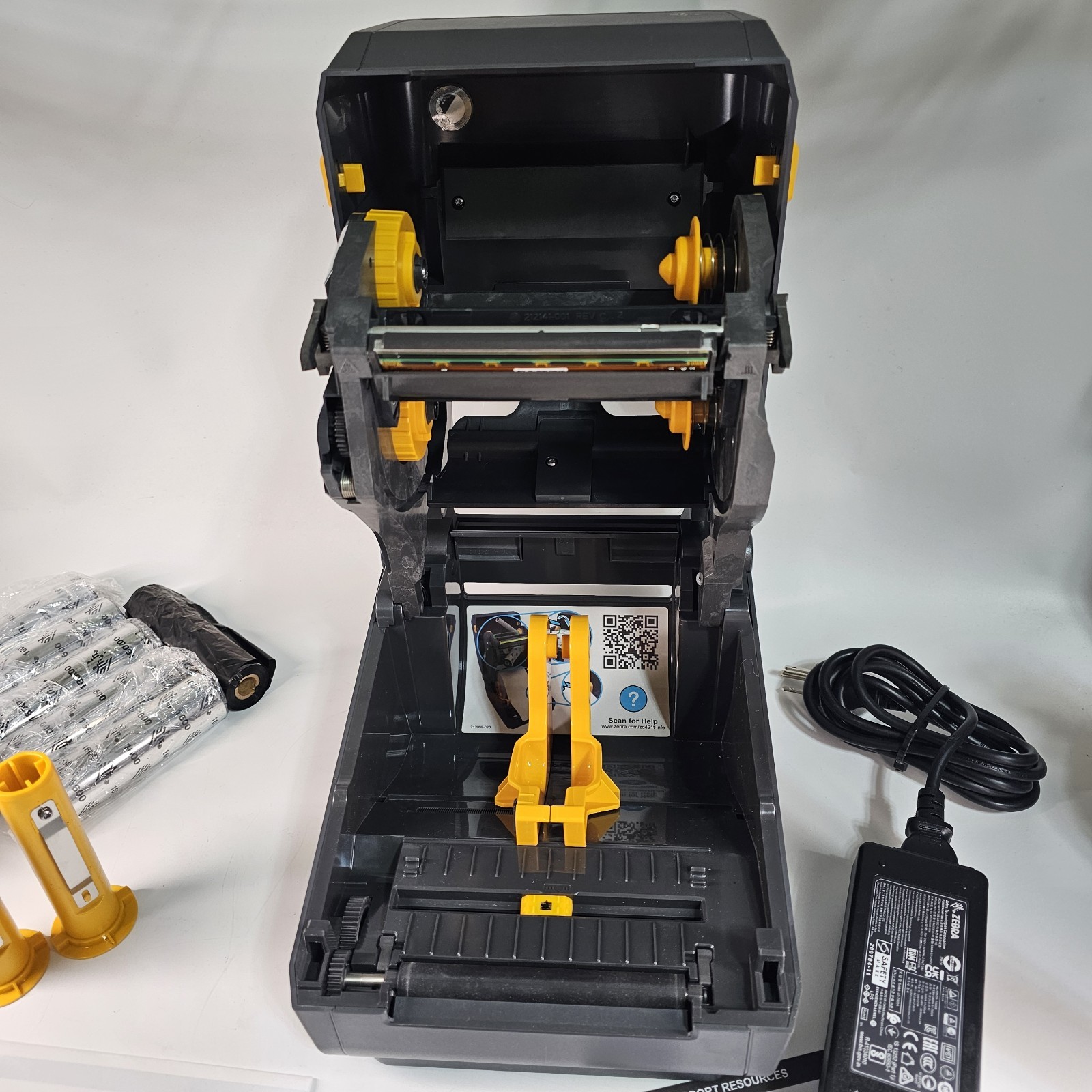 Zebra ZD421d Thermal Printer USB Bluetooth ZD4A042D01M00EZ 203dpi Bundle G2U