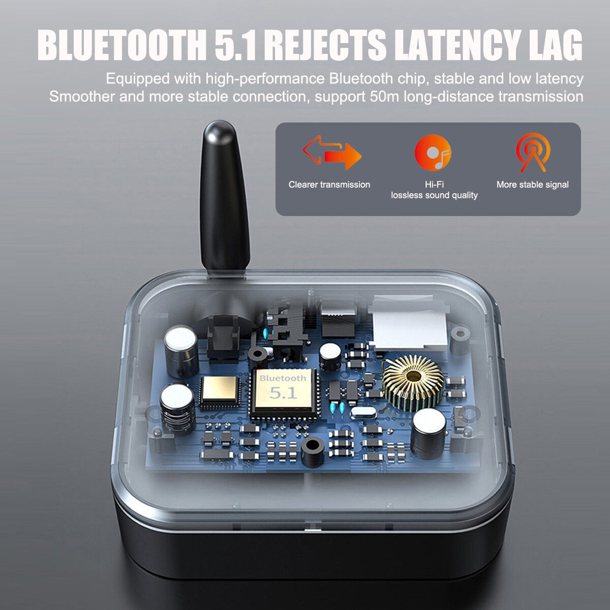 Bluetooth 5.1 Receiver Wireless 3.5mm Jack AUX to 2 RCA Audio Stereo Adapter US