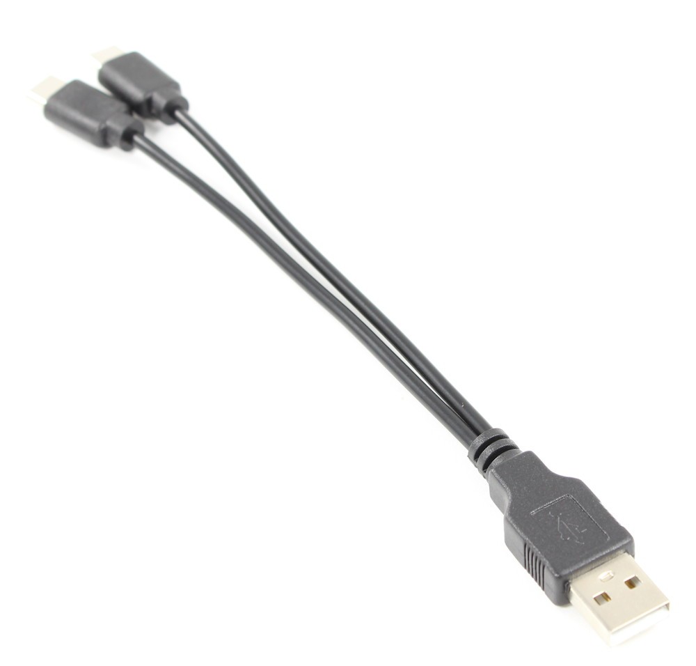 6inch USB Type-A to Dual x USB-C Y Adapter Splitter Cable CHARGING ONLY