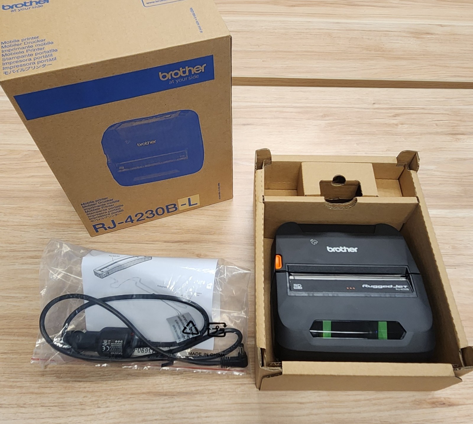 NEW Brother RJ-4230B-L RuggedJet Mobile Printer W/NEW 12V Adapter FREE SHIP