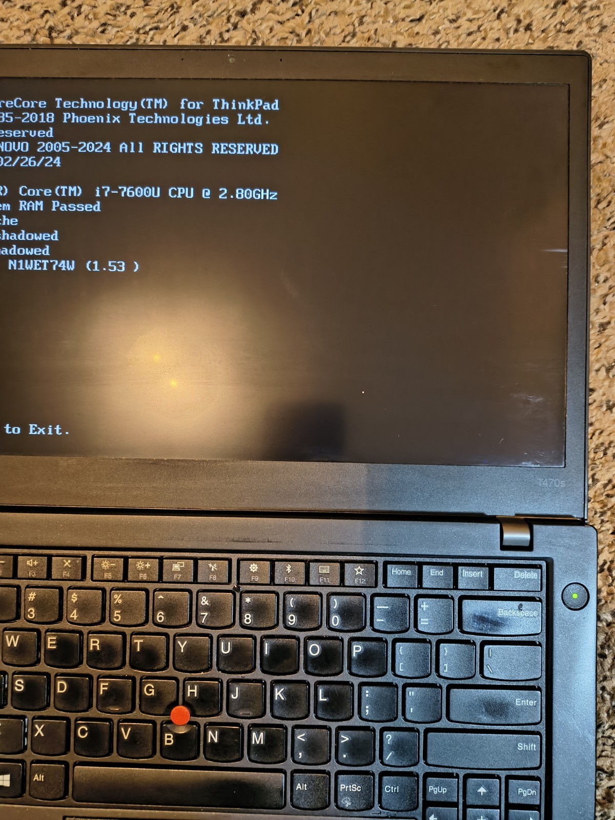 Lenovo ThinkPad T470s i7-7600U 4GB working. , keyboard issue good batteries