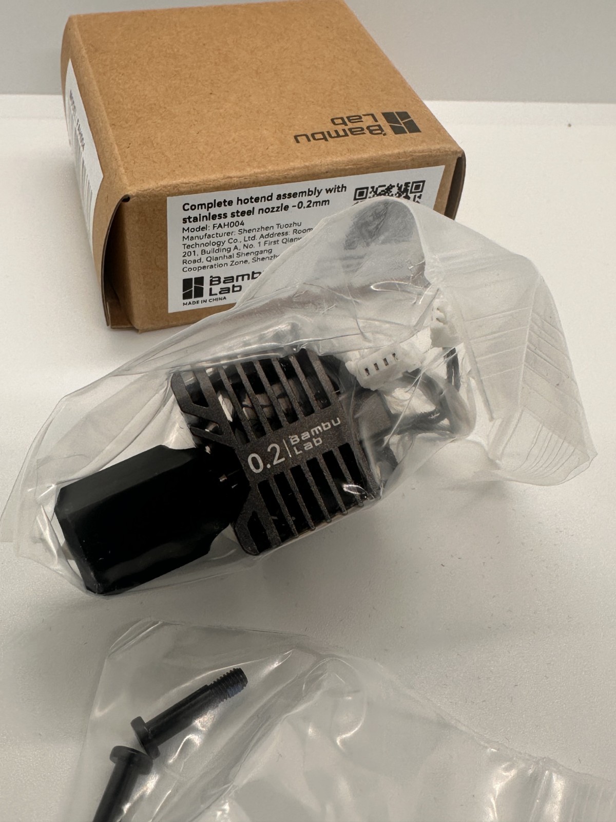Complete Hotend Assembly w/ stainless Steel Nozzle – 0.2mm for X1C Free Shipping