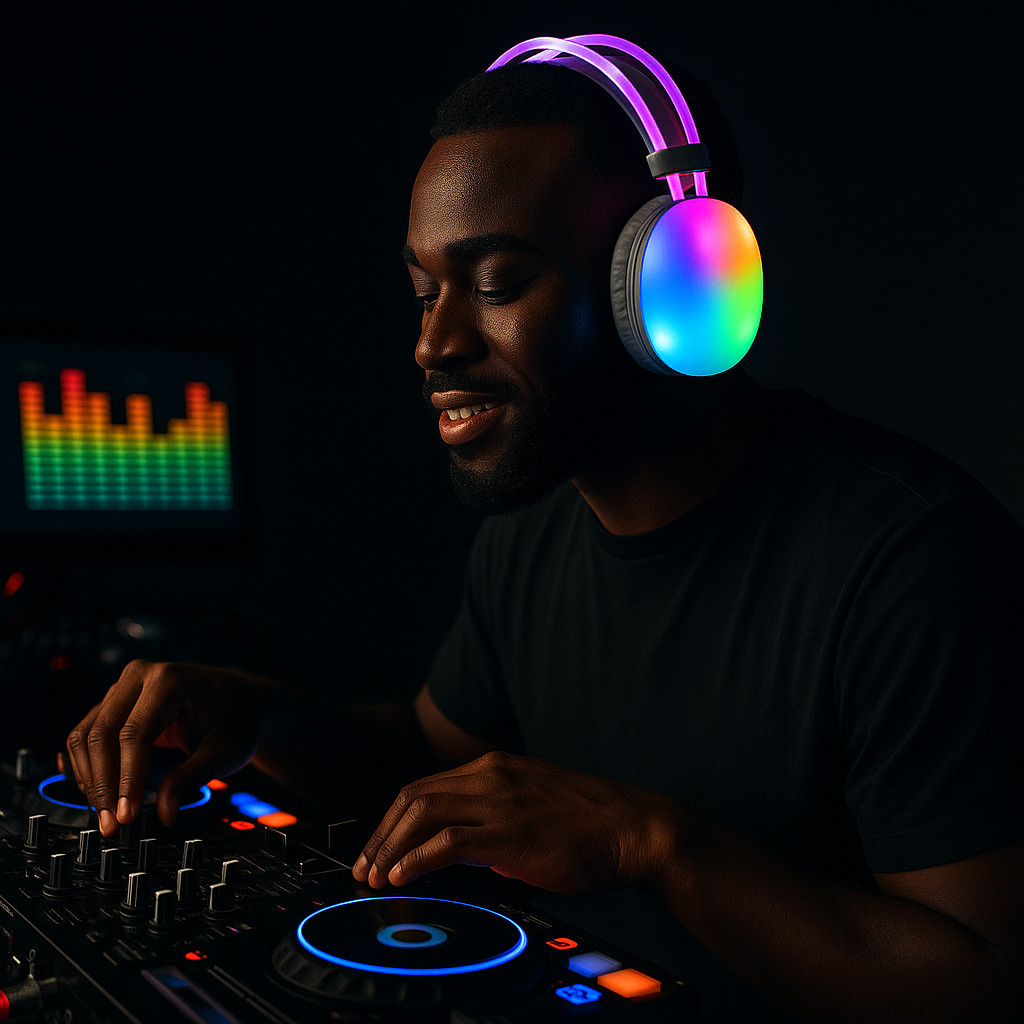 RGB Wireless Headphones LED Lights – Bluetooth Stereo- Gaming & Music