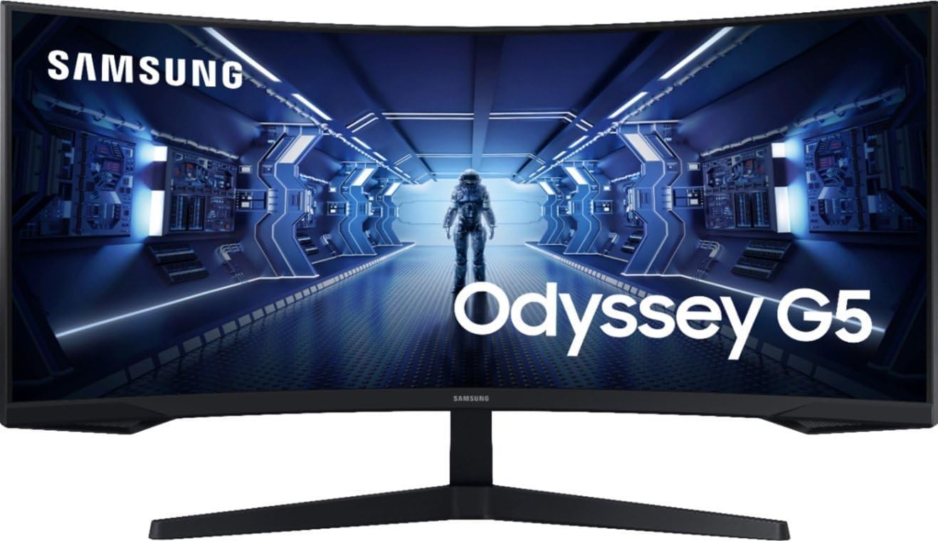 Samsung Odyssey G5 34″ Ultra-Wide WQHD 165Hz 1ms 1000R 21:9 Curved Monitor