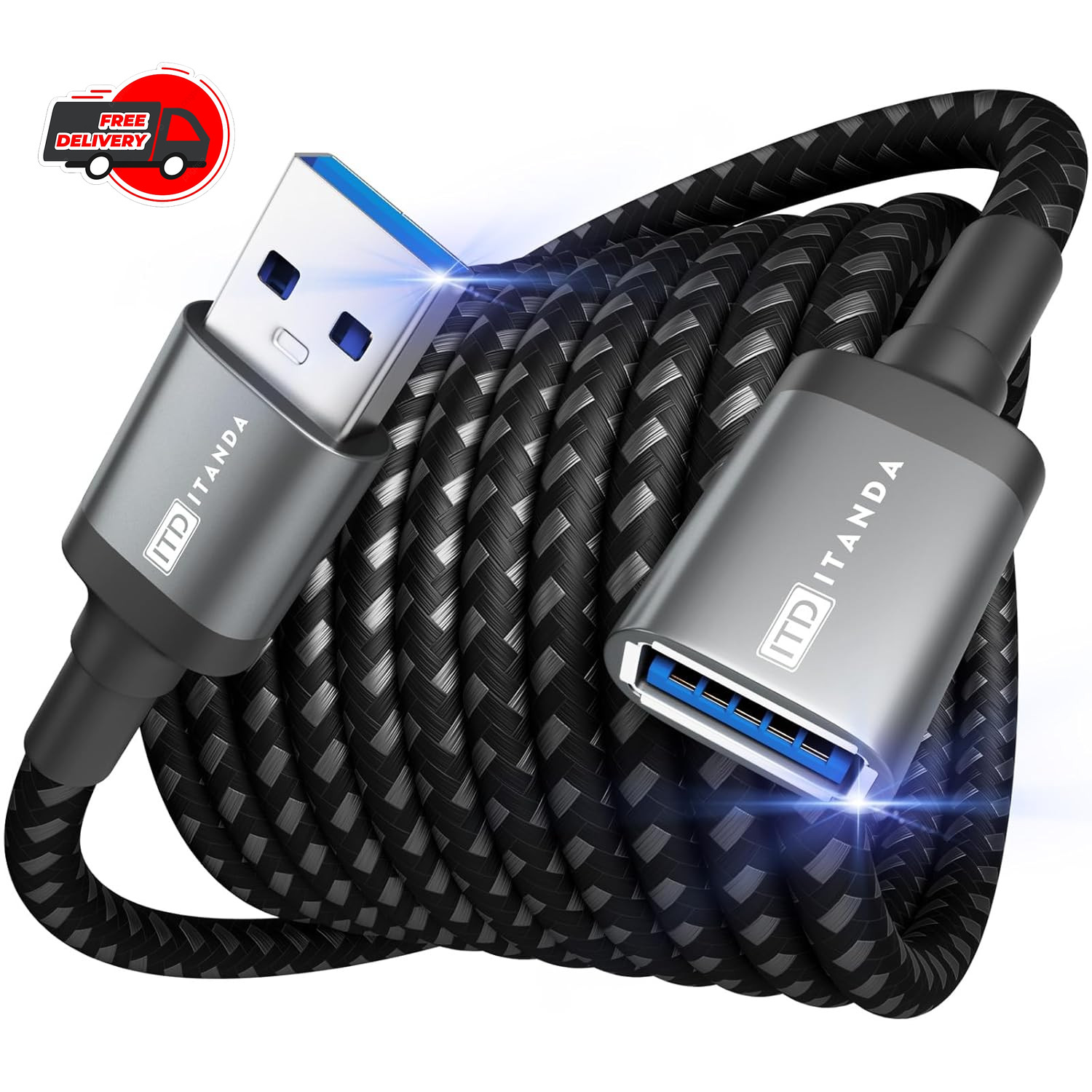 10FT USB Extension Cable USB 3.0 Extension Cord Type A Male to Female5Gbps Da…