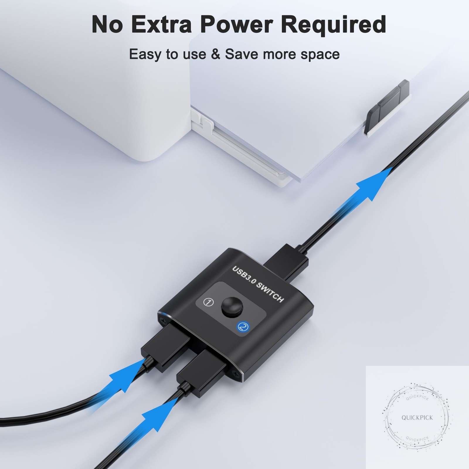 USB 3.0 Switch Selector Bi-Directional 1 in 2 Out/ 2 in 1 Out, Share USB Devices