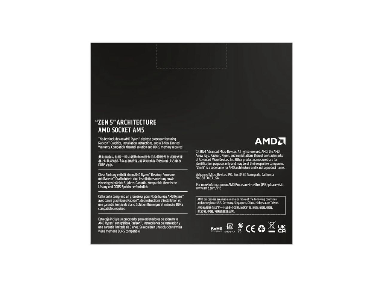 AMD Ryzen 5 9600X – Ryzen 5 9000 Series Granite Ridge (Zen 5) 6-Core 3.9 GHz – S