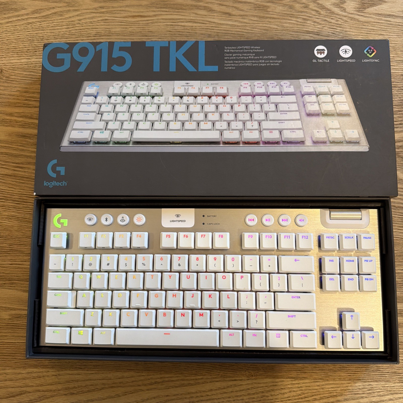 Logitech G915 TKL Wireless Gaming Tactile Keyboard, US International – White