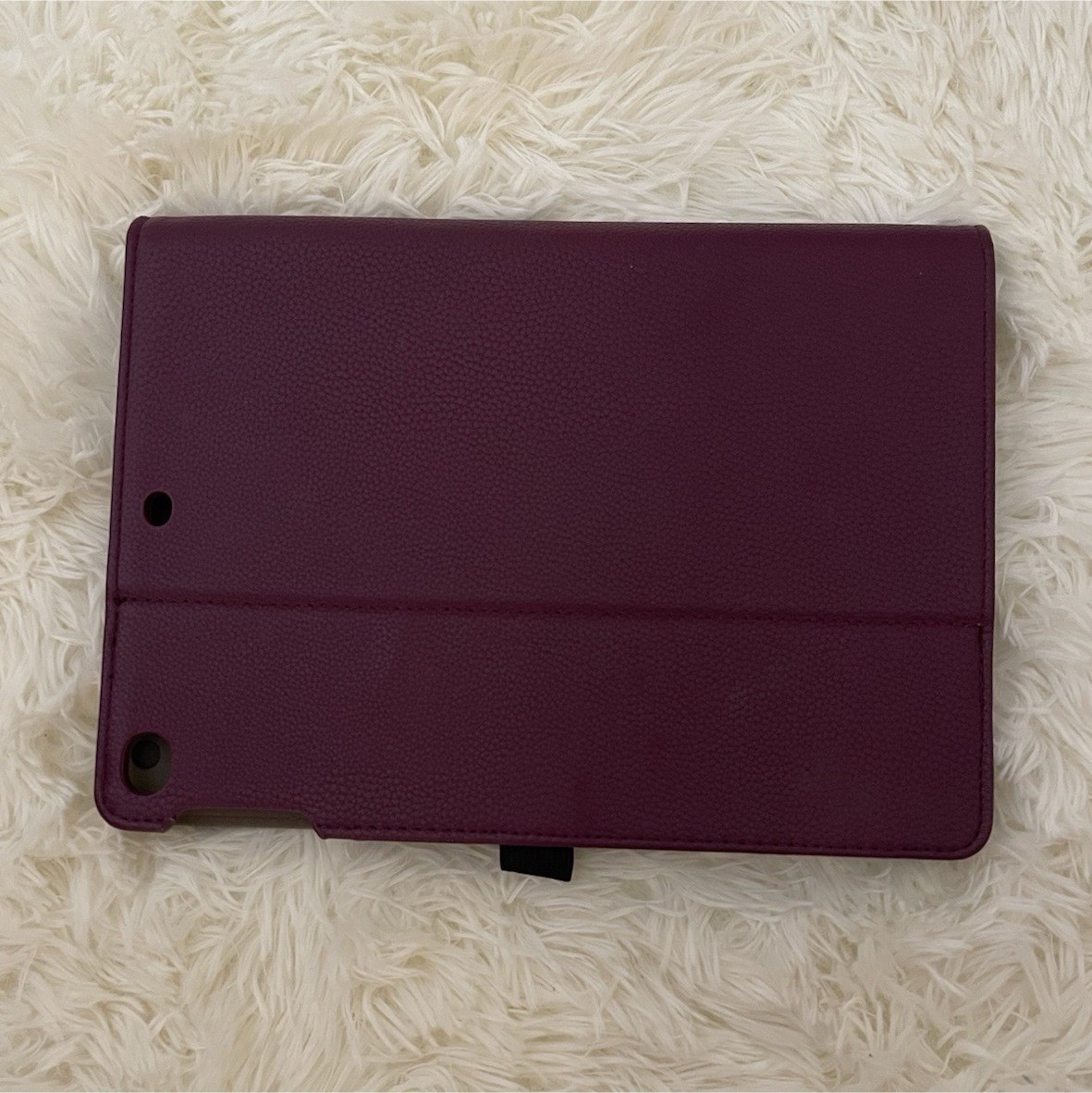 Purple Synthetic Leather Folding Folio Tablet Case with Integrated Stand