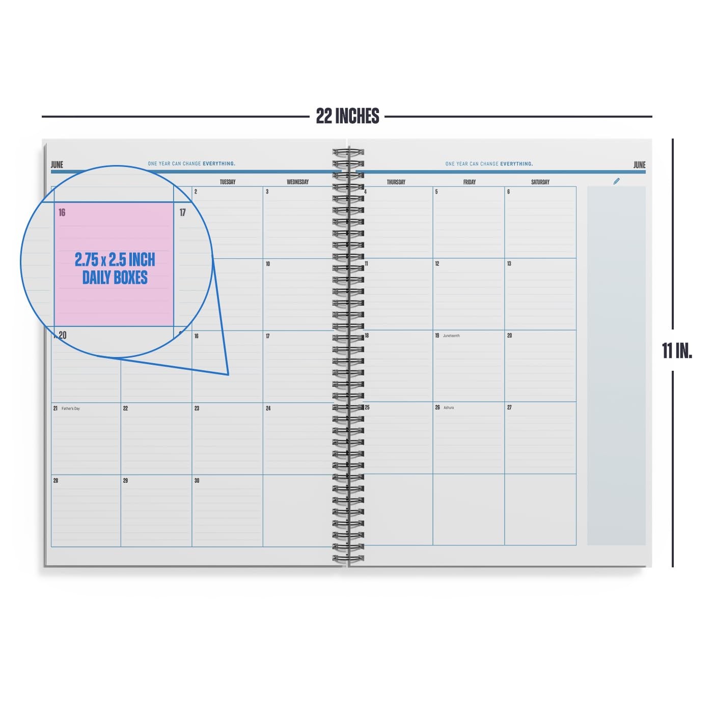 Monthly Planner 2026 2027 11×14 Expands 22×14 Dry Erase Whiteboard Academic Year