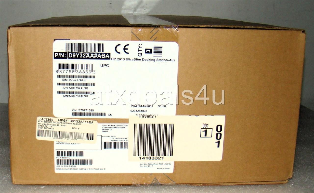 HP D9Y32AA#ABA Ultra Slim Docking Station New Sealed Lot of 3