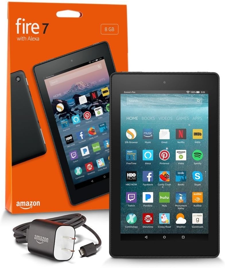Amazon Fire 7 Tablet (7″ display, 8 GB) – Black