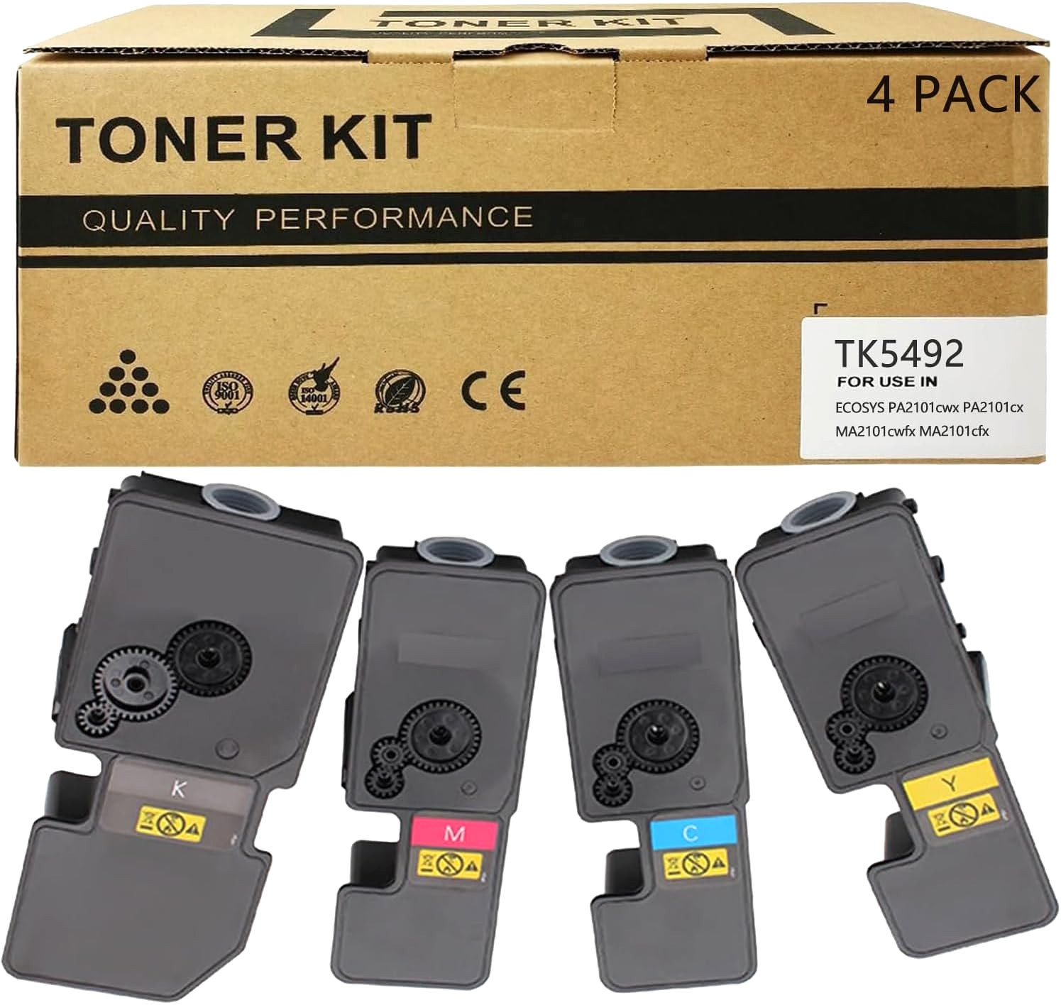 TK5492 Toner Catridge for Kyocera ECOSYS PA2101/MA2101 Series Printers 4-Pack