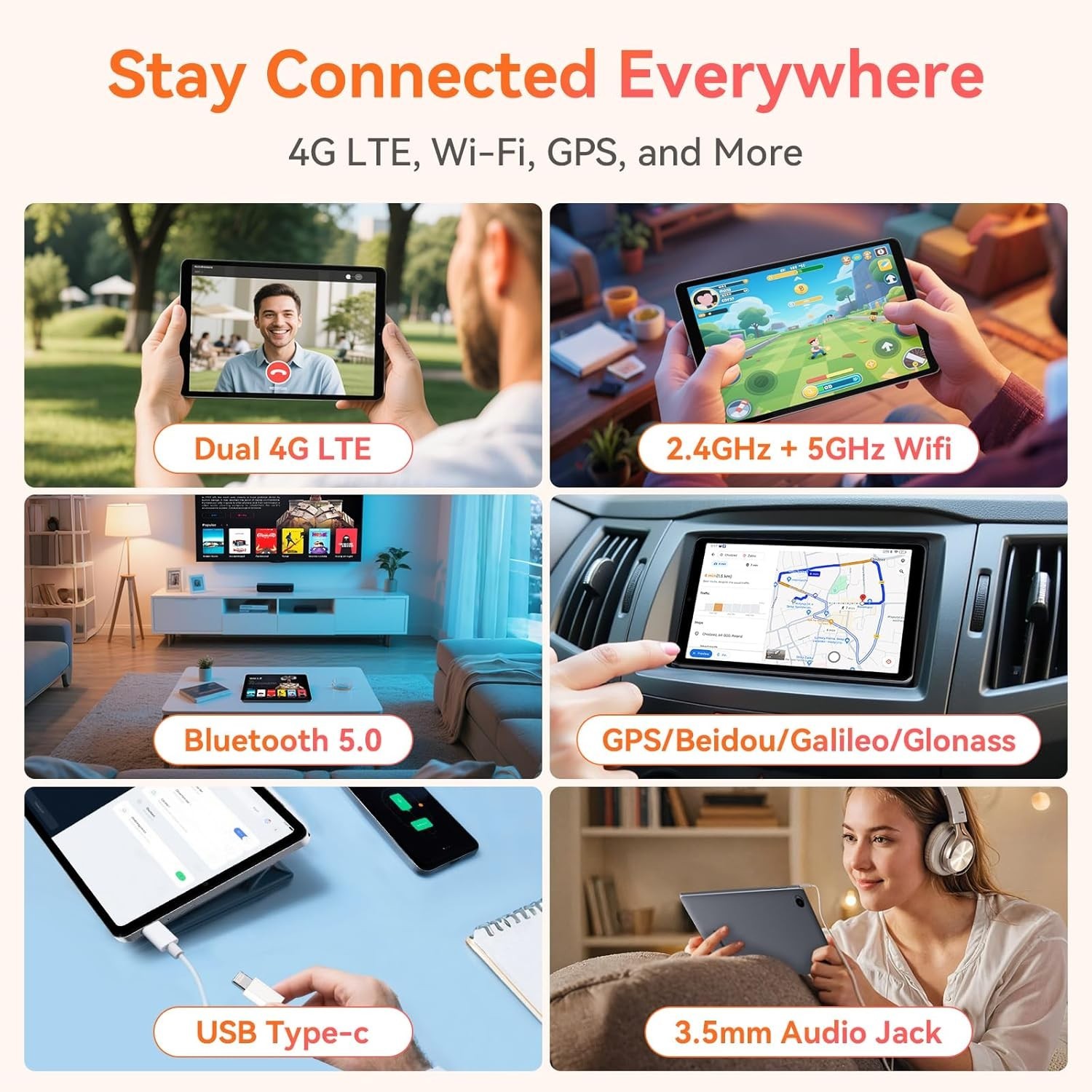 ALLDOCUBE Android 15 Tablet 8.7″ 90Hz Octa-Core 4000mAh 4G 800×1340HD 12+64GB
