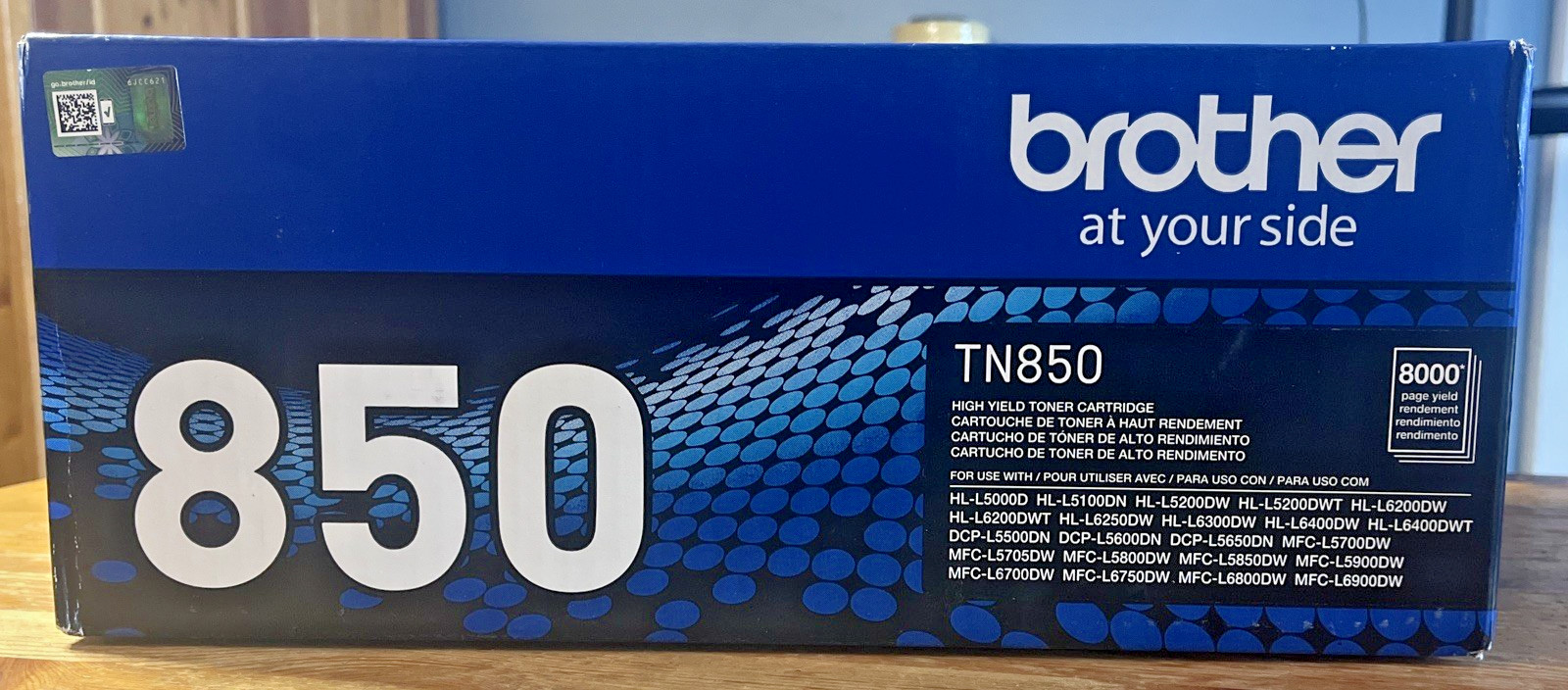 Brother TN850 Genuine/Original Black Laser Toner Cartridge Factory Sealed