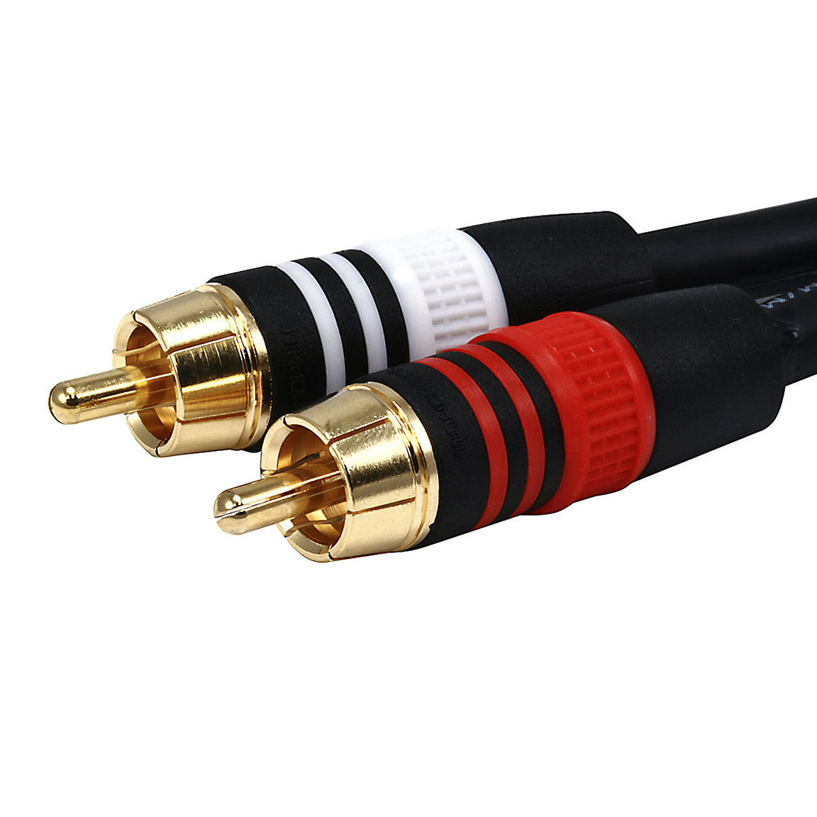 6ft Cable 3.5mm Stereo Male to 2 RCA Male Gold-Plated Contacts USA Pro Quality!