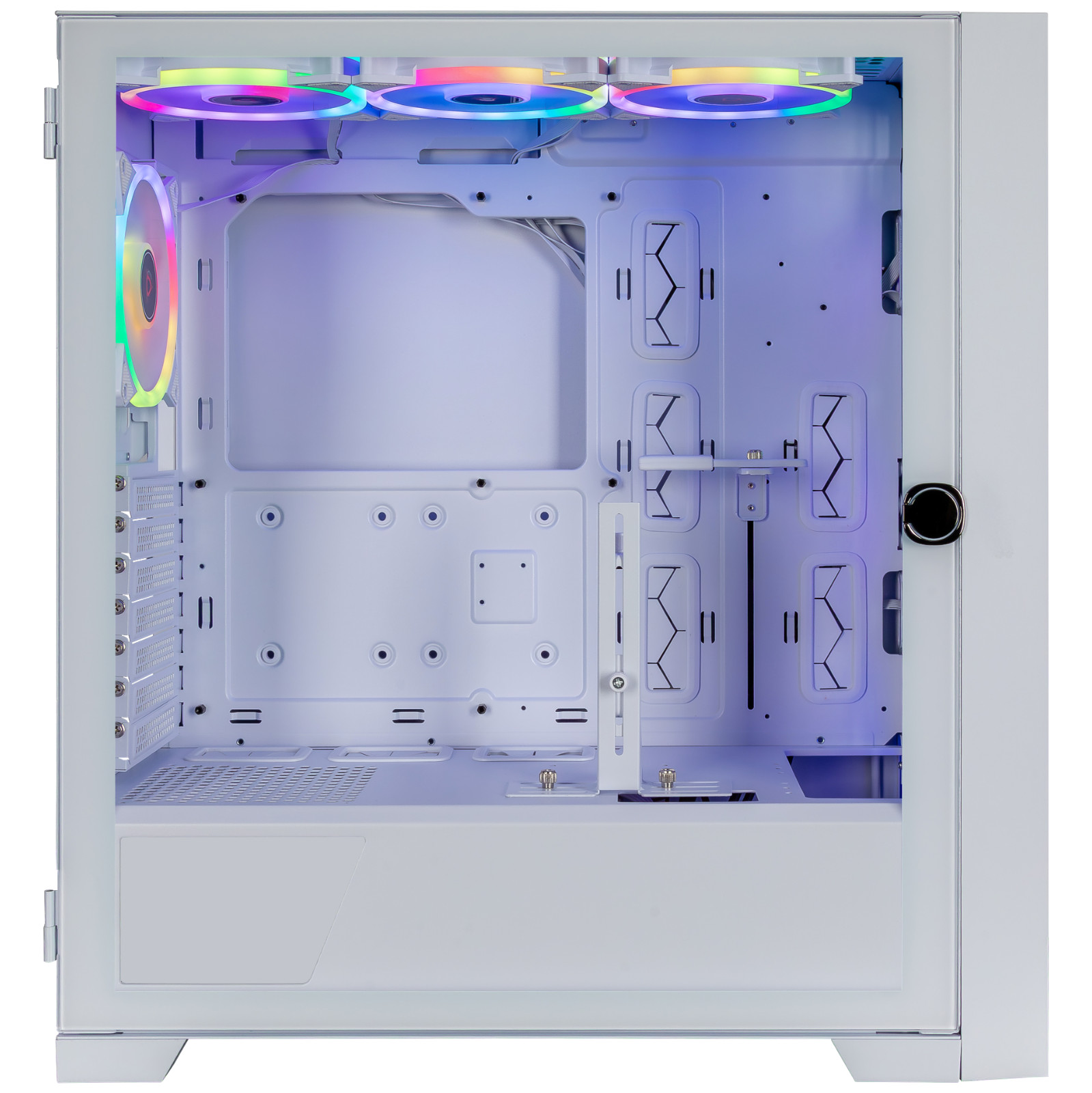 CLX White Obelisk Gaming PC Case ATX/E-ATX Mid Tower Tempered Glass NEW