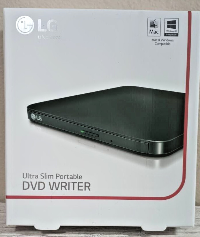External Drive DVD Writer & Playback, Ultra Slim- LG SP80NB80, with DVD