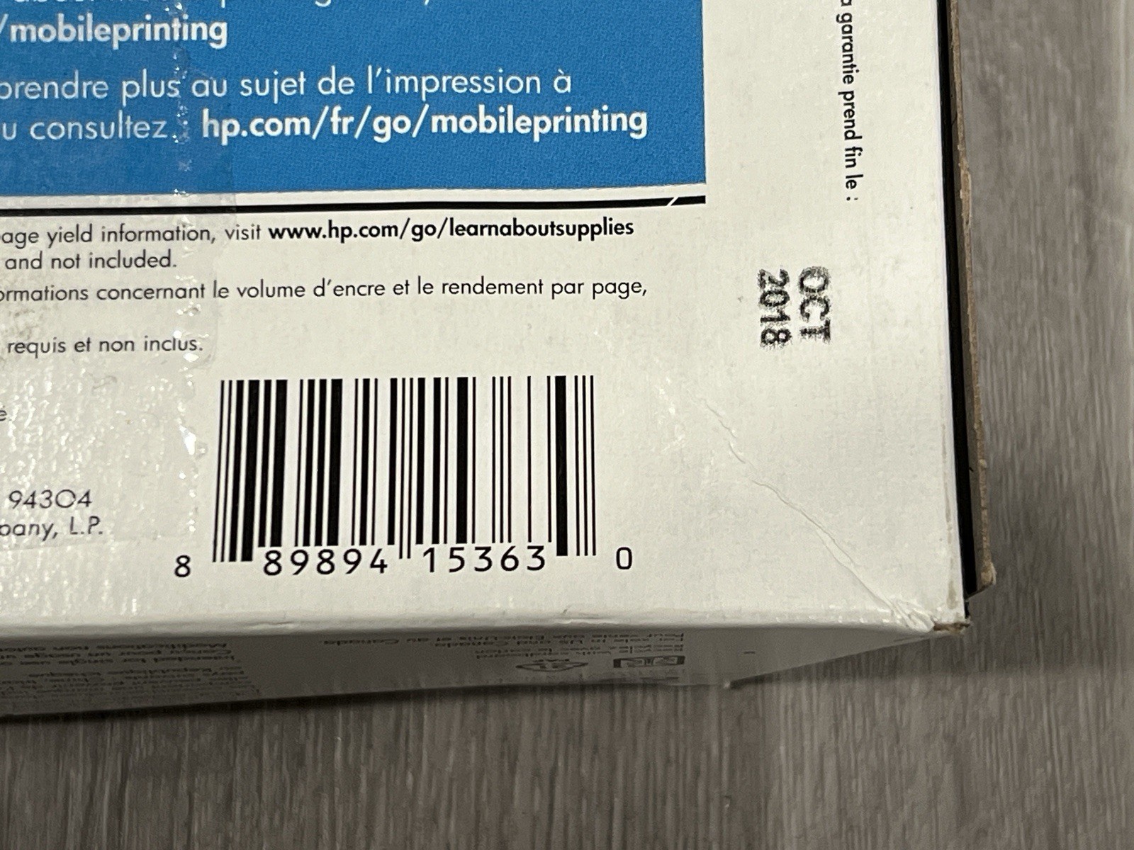 HP 62 2-pack Black & Tri-color Original Printer Ink Cartridges Exp Oct 2018
