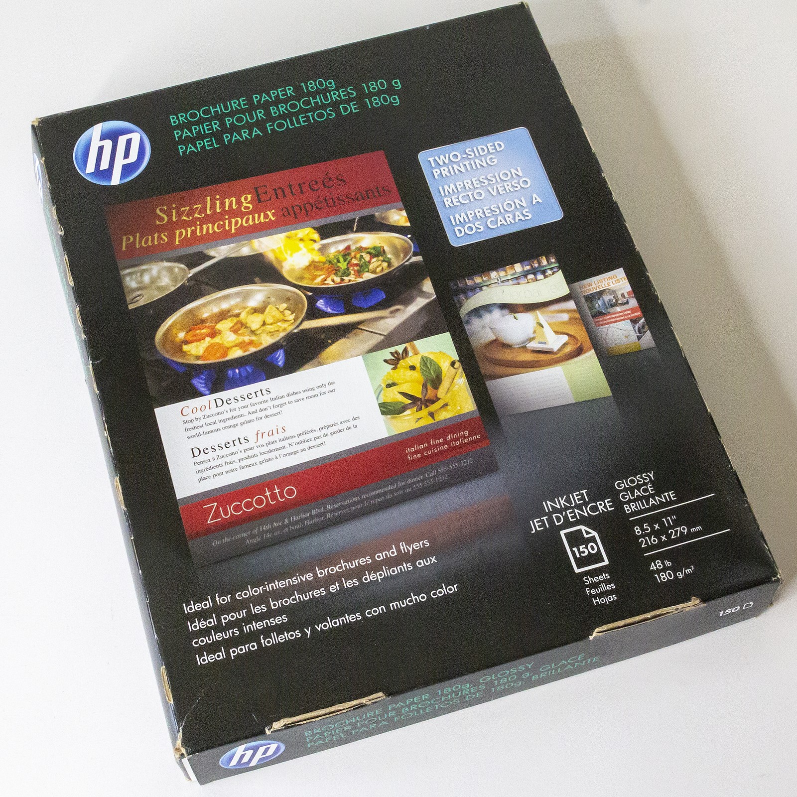 HP Brochure Paper 180g 48LB Inkjet 8.5 x 11 Inch 150 Sheets Two-Sided Q1987A
