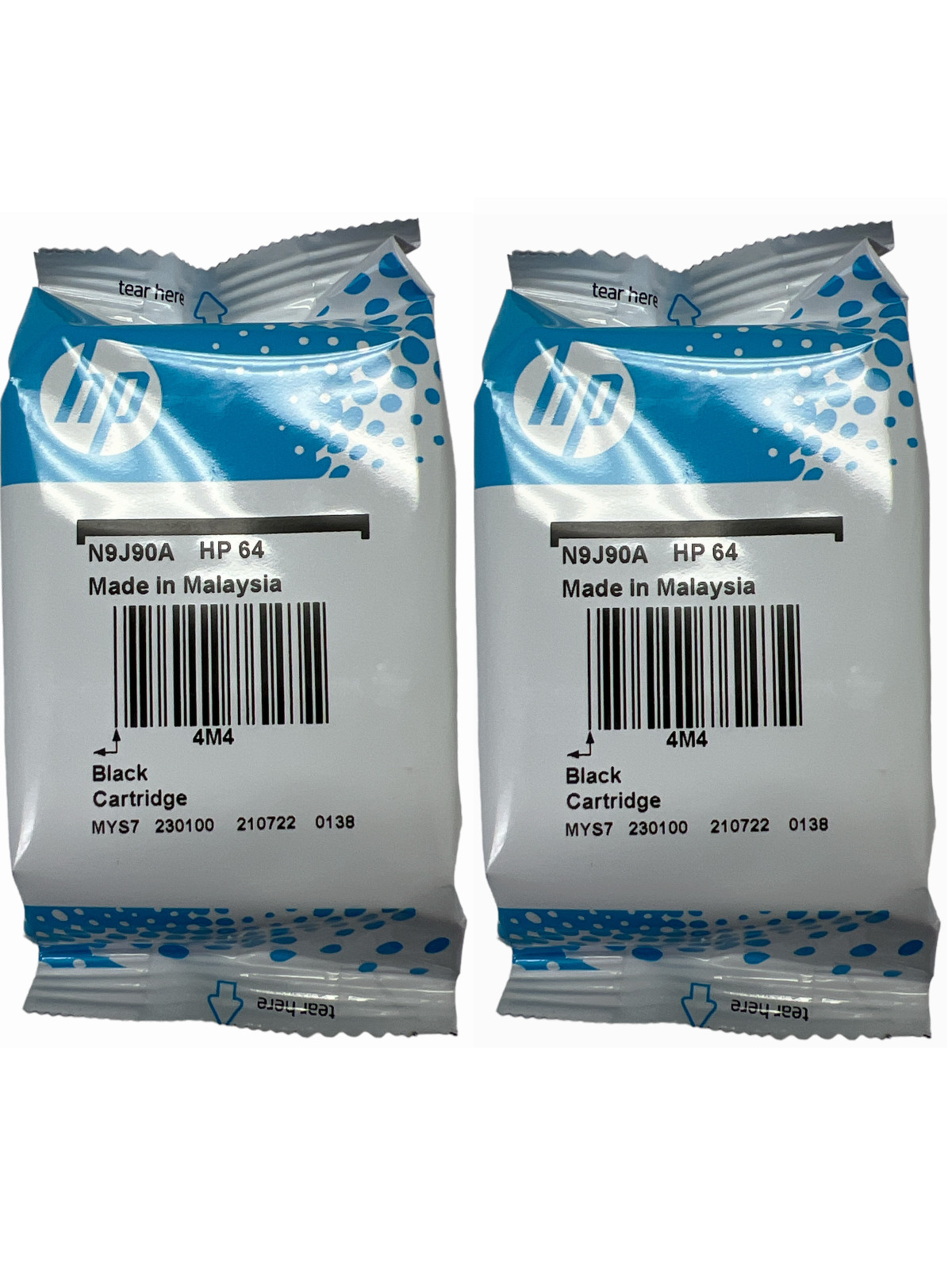 HP #64 Black N9J90AN 64 Ink Cartridge 2 pack NEW GENUINE EXP 2024