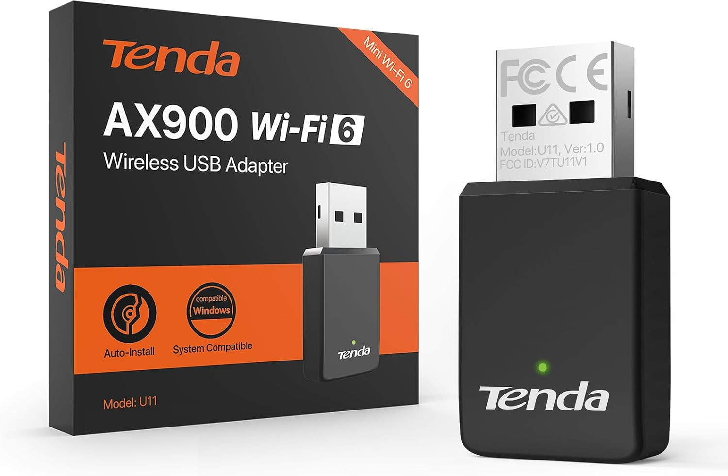 Tenda WiFi Adapter for Desktop PC, AX900 USB with Dual black
