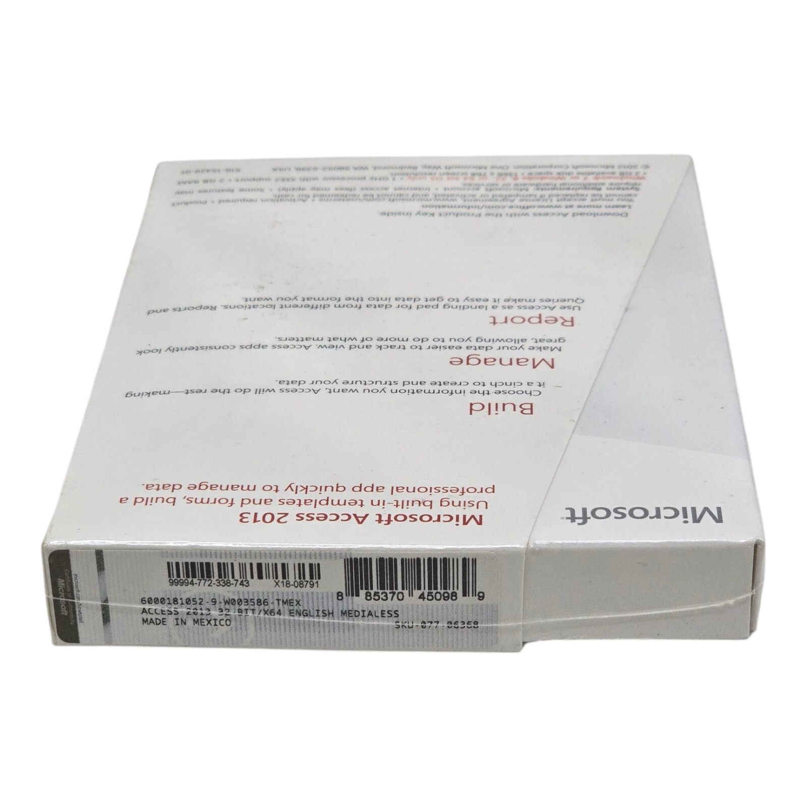 Microsoft Access 2013 SKU 077-06368 Full Retail Sealed Product Key Card NO DISC