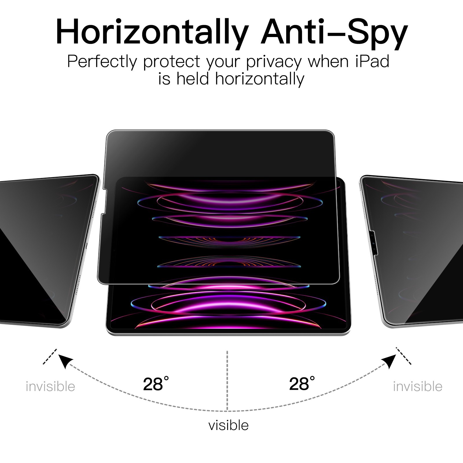 JETech Privacy Screen Protector for iPad Air 5/4 10.9″, iPad Pro 11″ all models