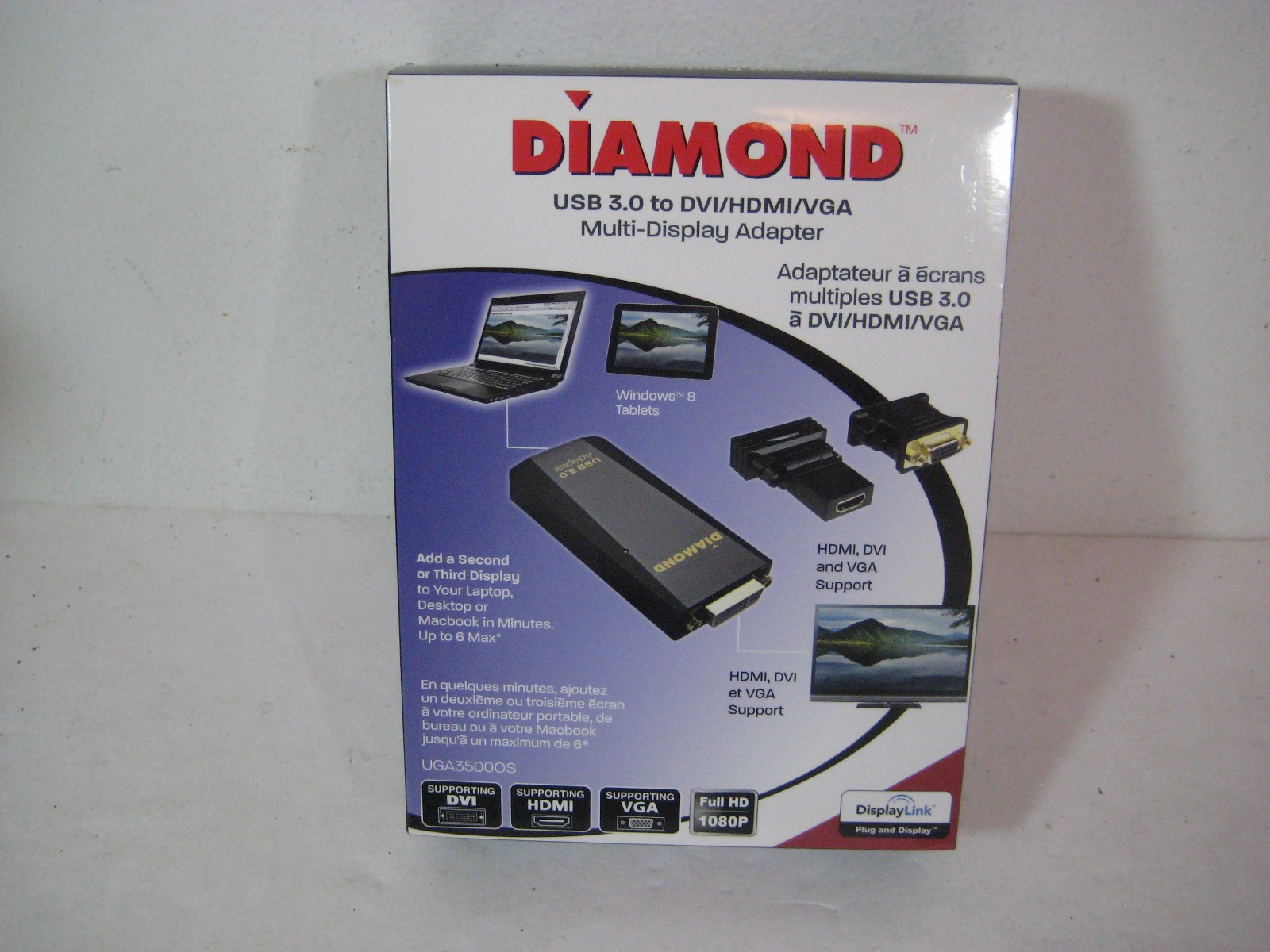Diamond USB 3.0 to VGA/DVI/HDMI Graphics Adapter 2048×1152 1080P Win/Mac/Android
