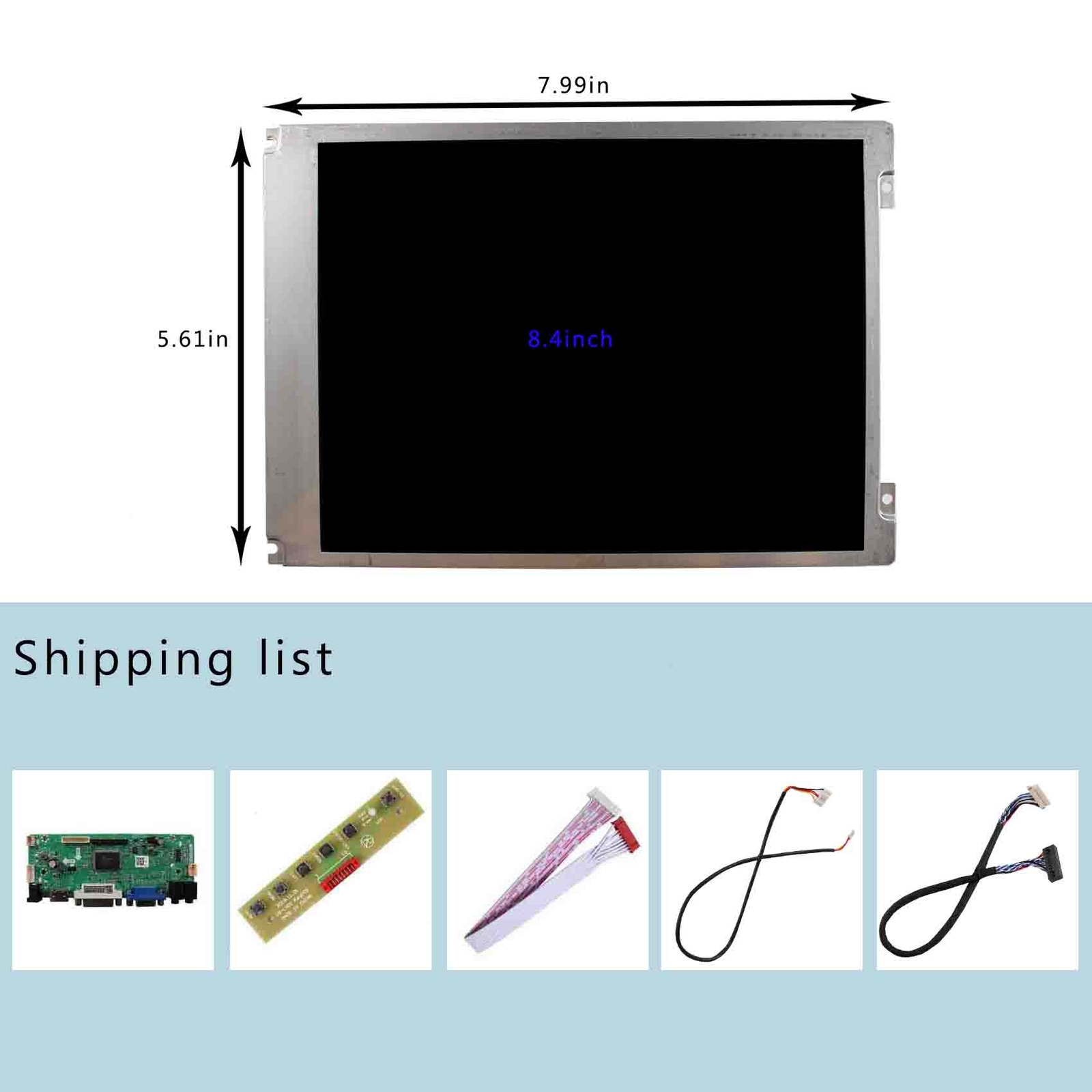 HDMI DVI VGA LCD Controller Board WIth 8.4 in G084SN05 800×600 LCD Screen