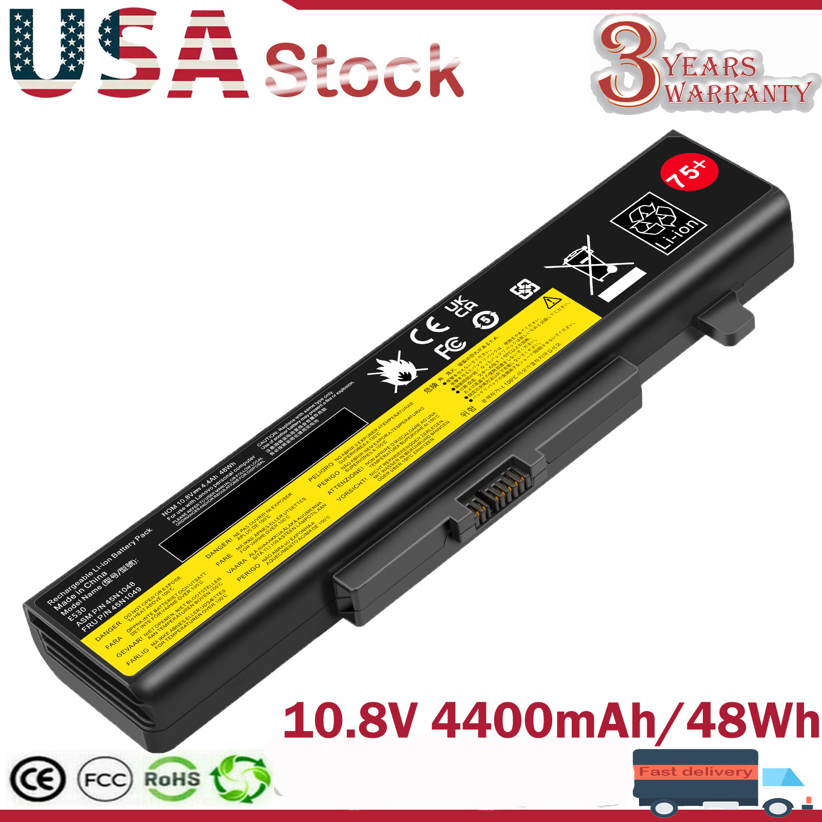 L11L6Y01 Battery for Lenovo ThinkPad Edge E430 E530 E540 E545 45N1045 45N1047 US