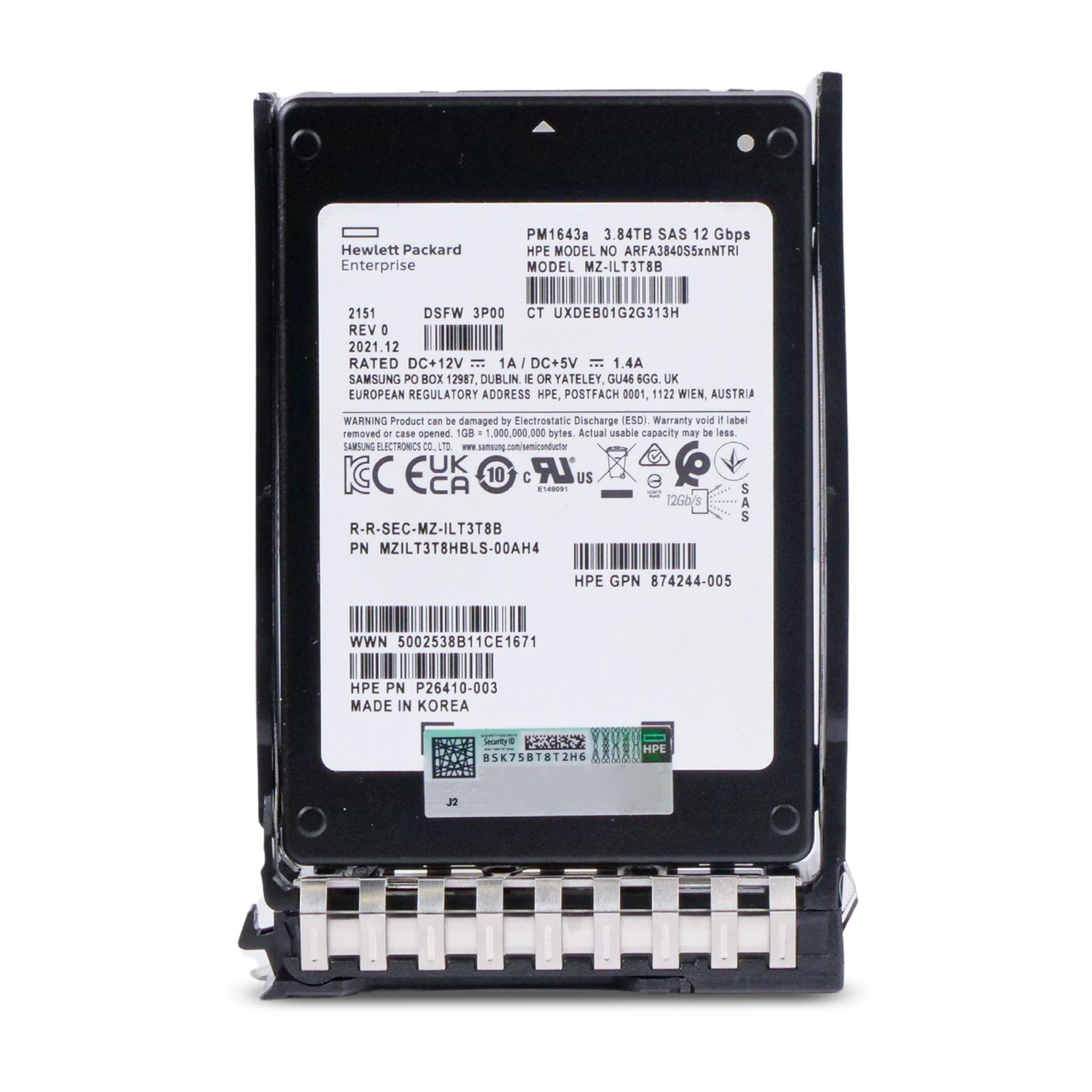 HP Generation 11 3.84TB P40508-B21 SAS 12Gb/s 3D TLC 1 DWPD 2.5″ SSD