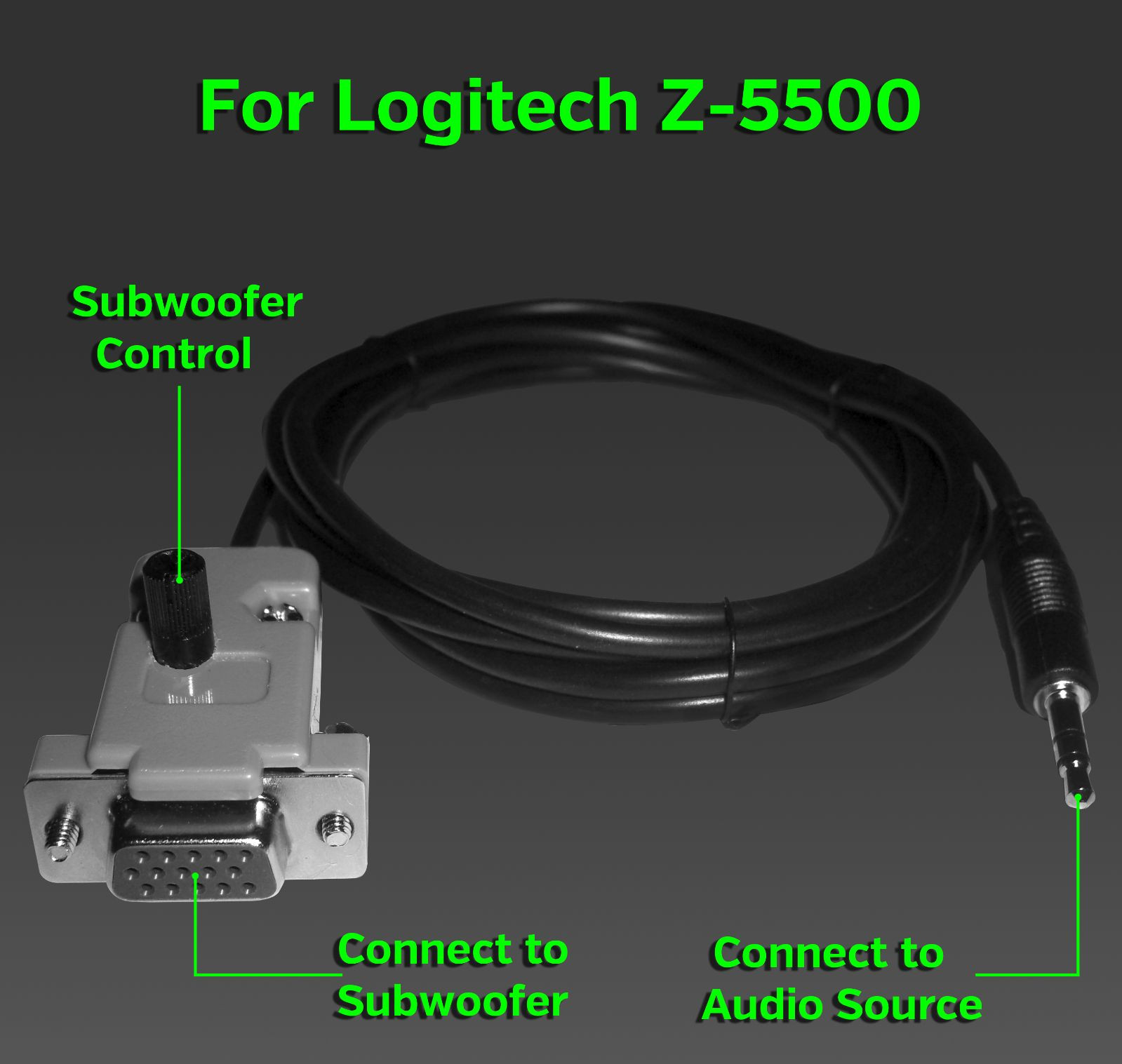 Logitech Z-5500 Control Pod Bypass Subwoofer Cable 2.1 6ft Z 5500 center volume