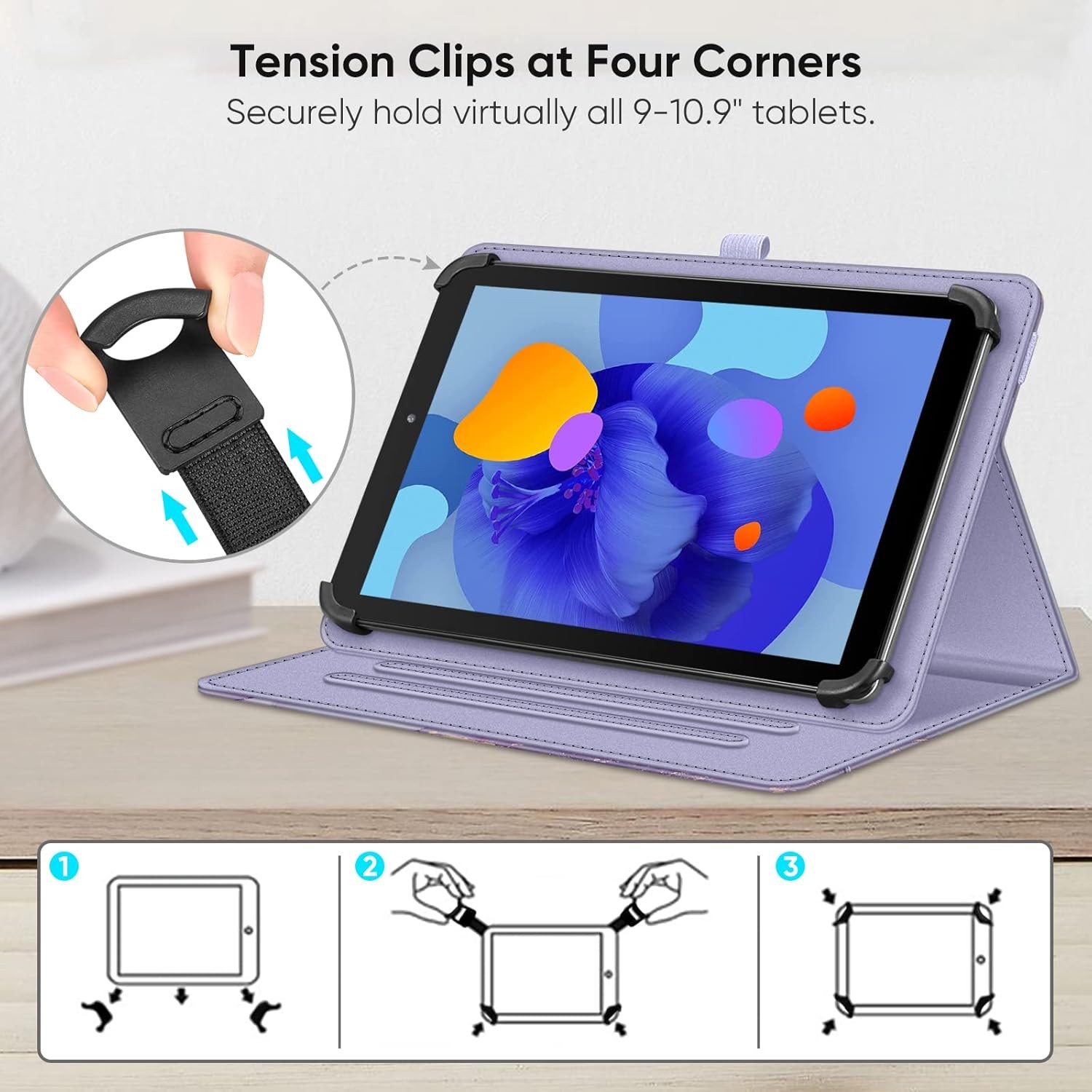 Universal Case For 9.7 10.1 Inch Tablet Multiple Angle Folio Protective Cover