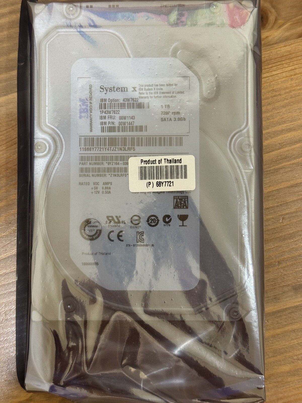 IBM 43W7622 1TB 7200 RPM SATA 3.0Gb/s 3.5″ Swap Hard Disk, NEW