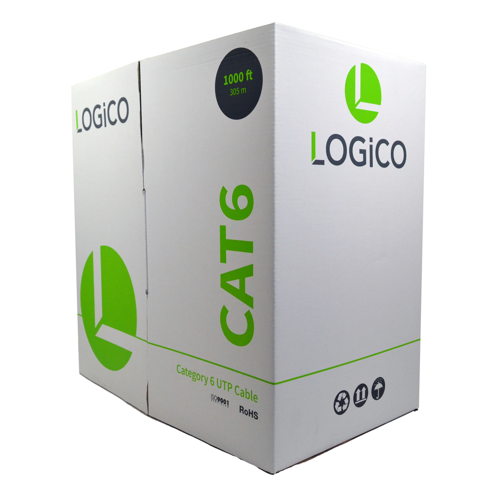 CAT6 1000FT BULK WHITE COMMUNICATION CABLE ETHERNET NETWORK 1000′ WHITE PULL BOX